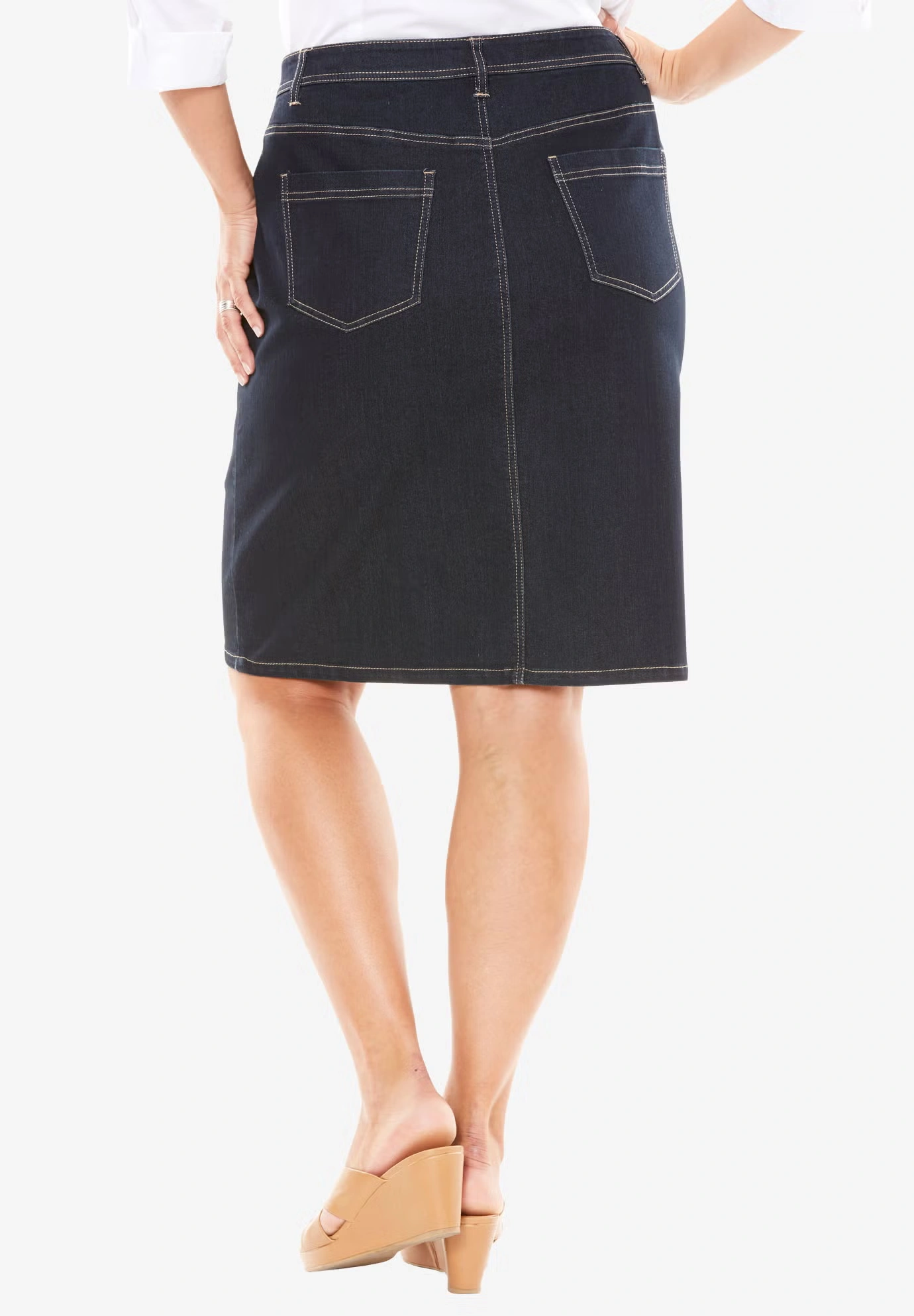 True Fit Stretch Denim Short Skirt