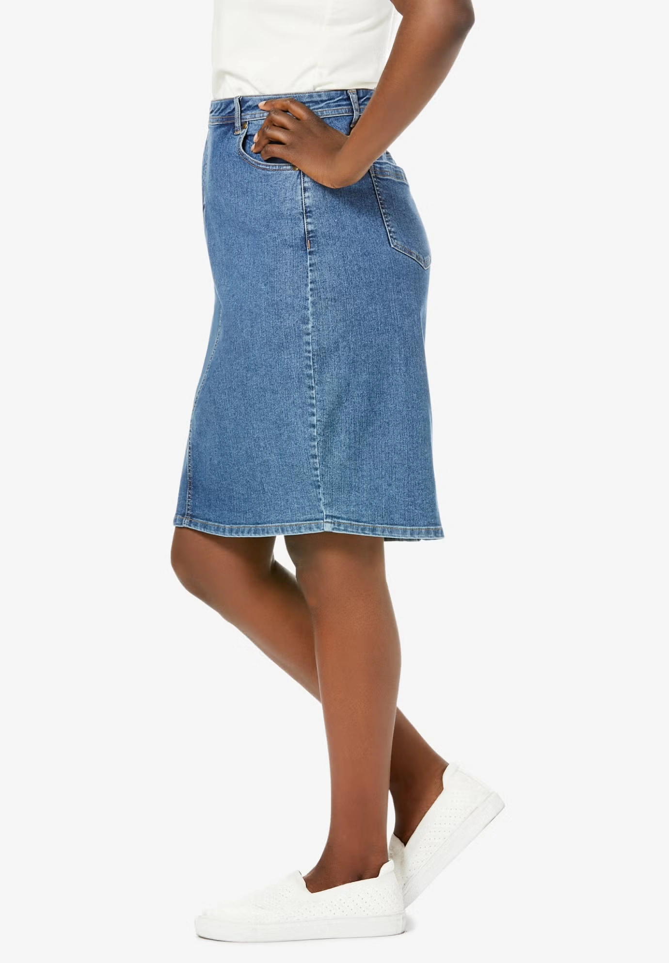 True Fit Stretch Denim Short Skirt 3 True Fit Stretch Denim Short Skirt