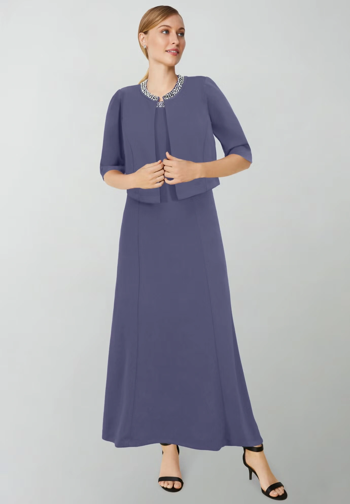 2-Piece Beaded Jacket Dress