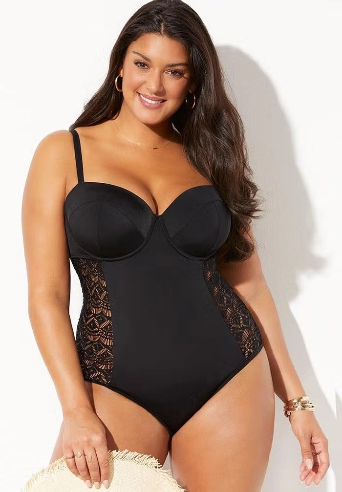 Crochet Underwire One Piece Swimsuit 3 Crochet Underwire One Piece Swimsuit