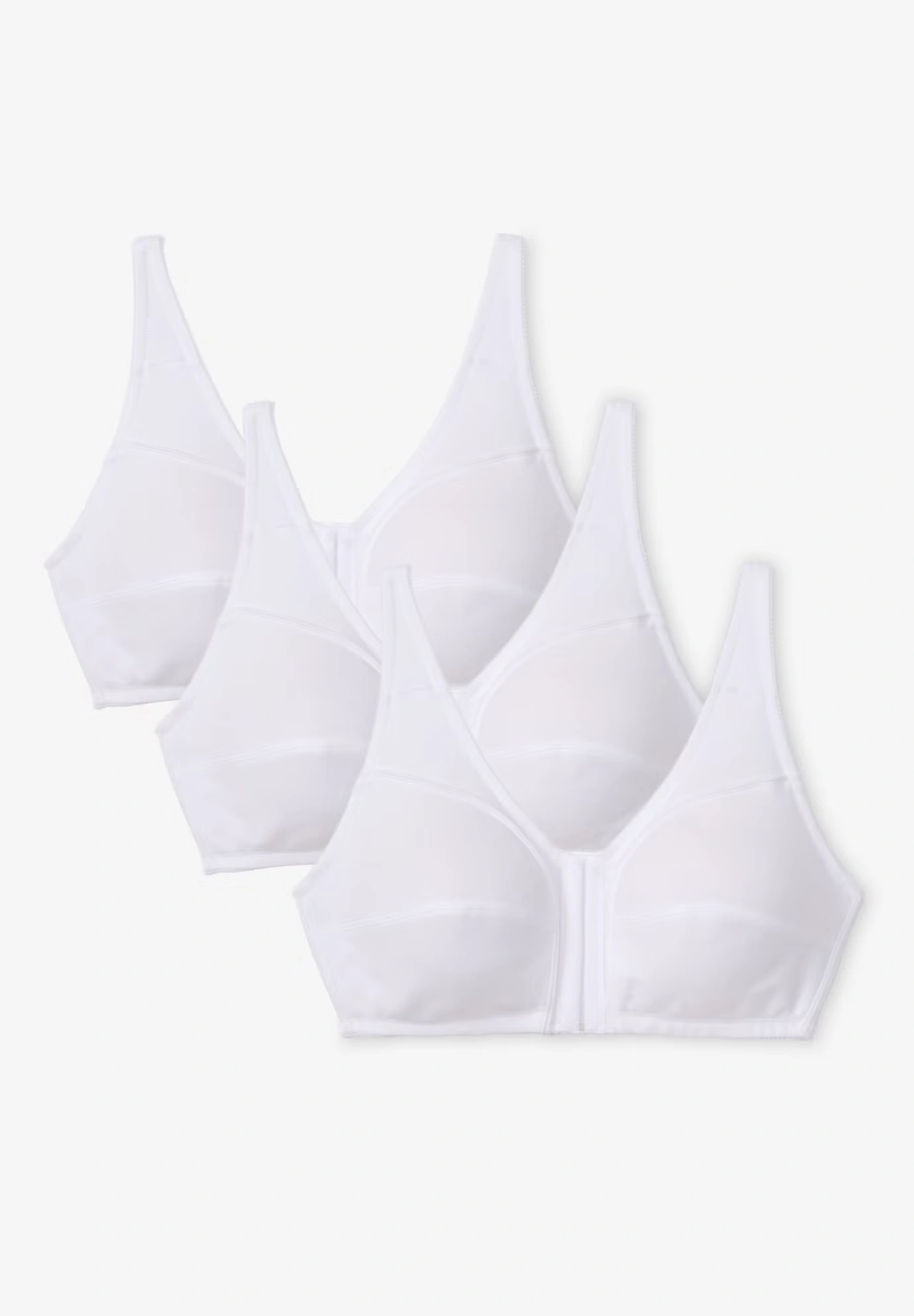 3-Pack Front-Close Cotton Wireless Bra