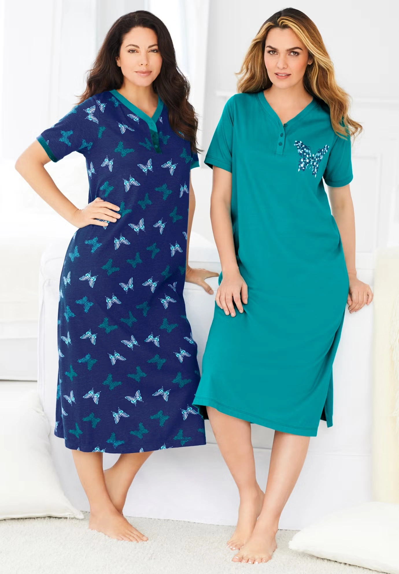 2-Pack Long Henley Sleepshirt 6 2-Pack Long Henley Sleepshirt