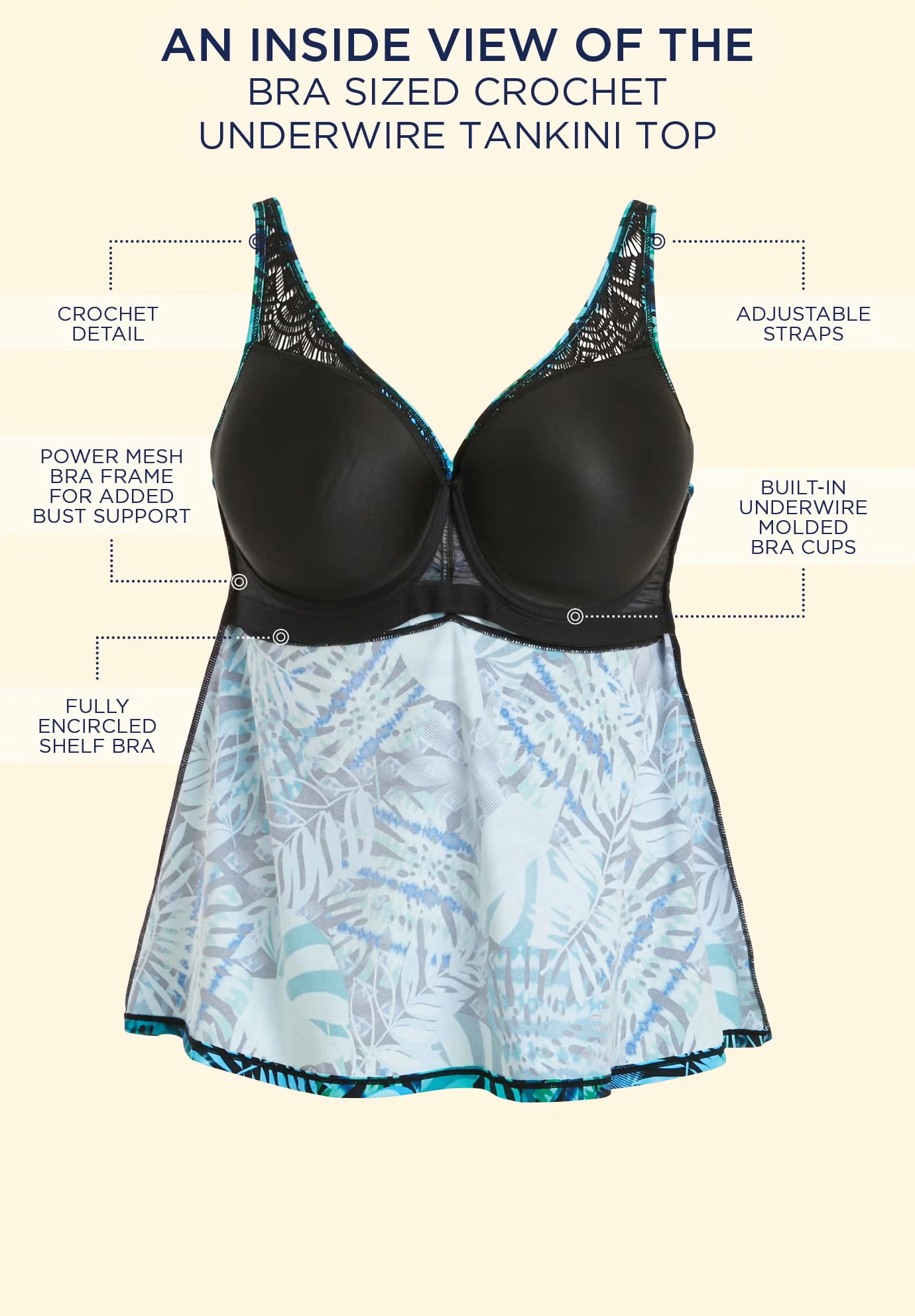 Bra Sized Crochet Underwire Tankini Top 5 Bra Sized Crochet Underwire Tankini Top
