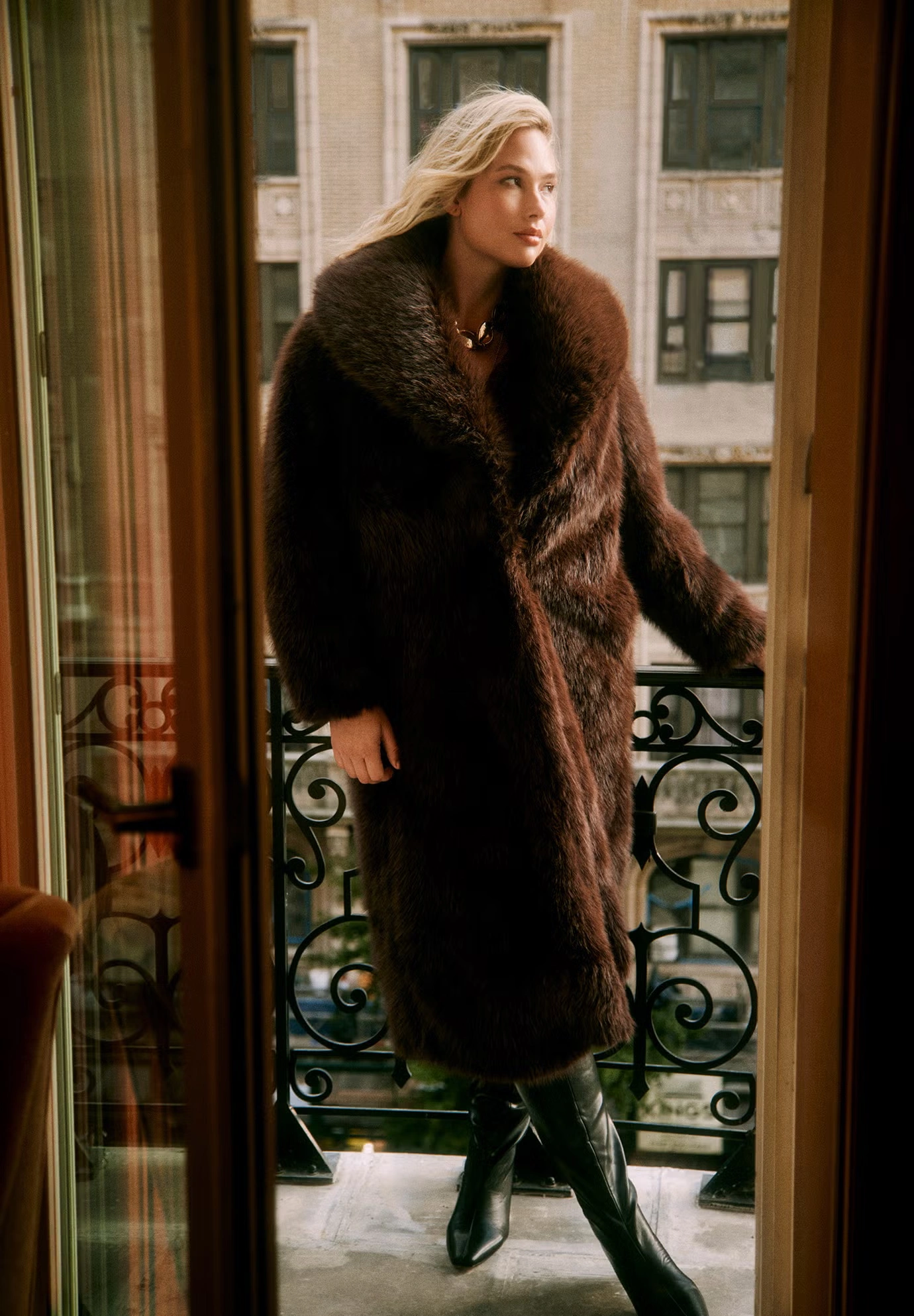 Shaggy Faux Fur Coat