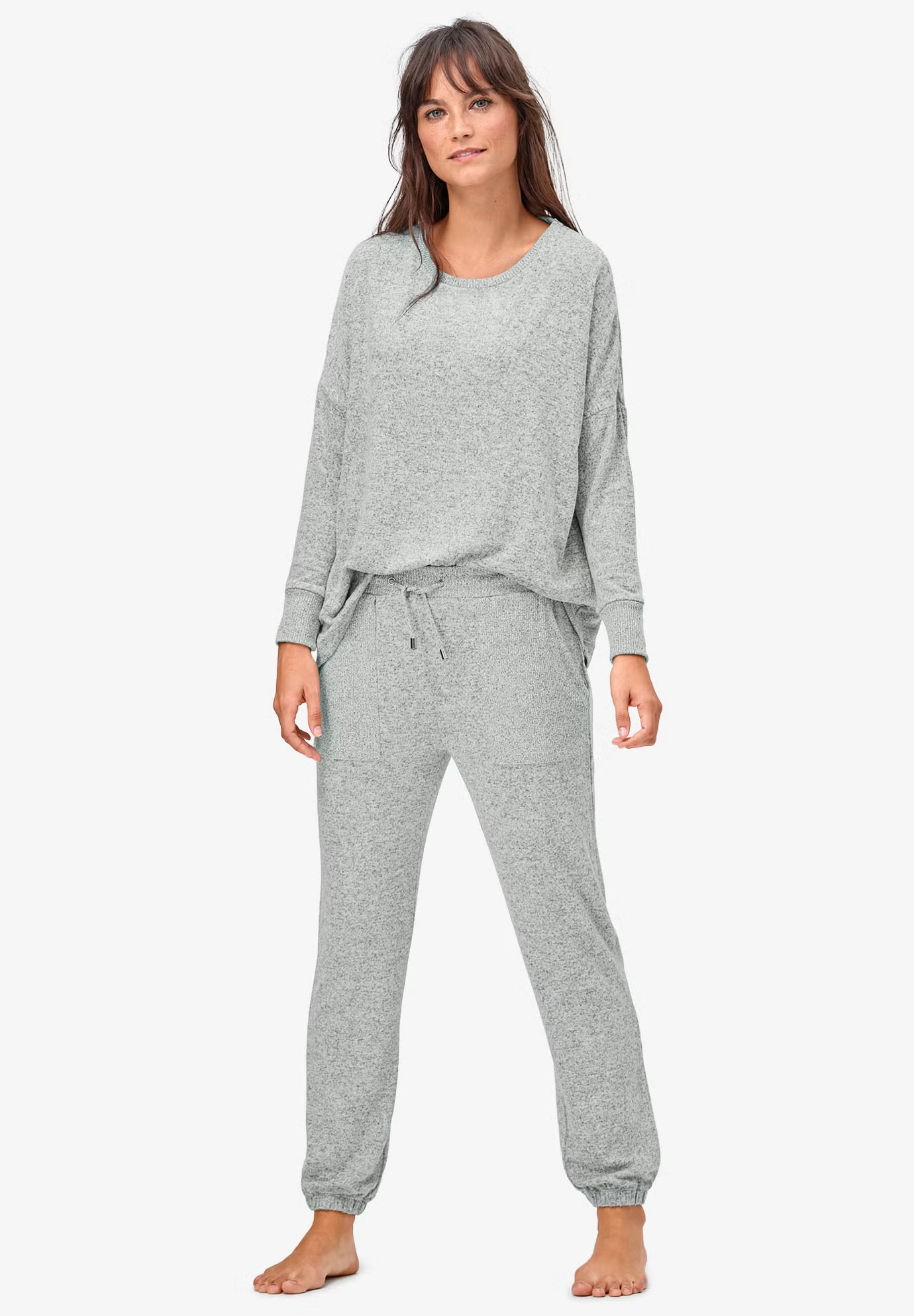 Marled Knit Jogger Pants