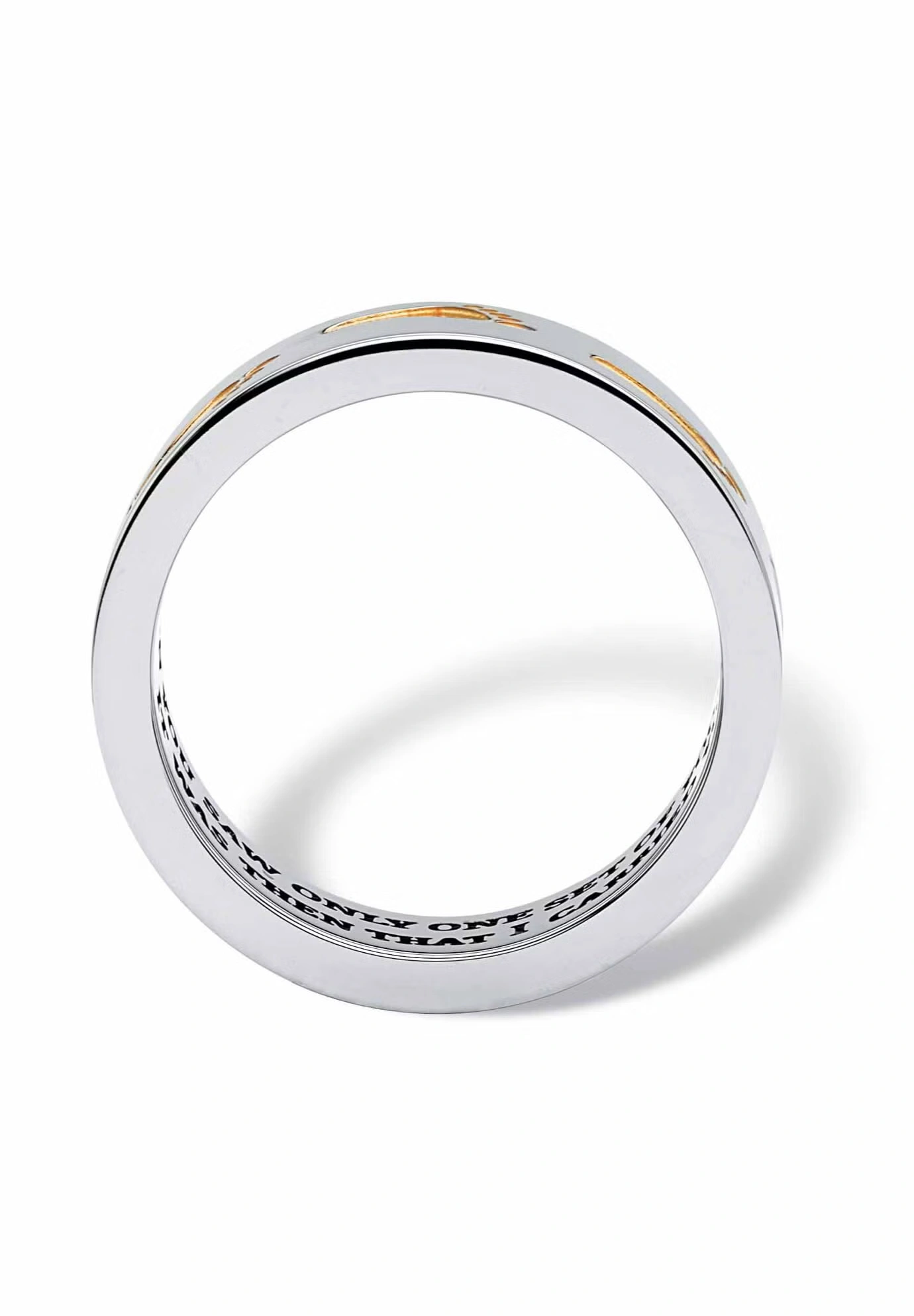 Gold Ion-Plated Stainless Steel Two-Tone "Footprints in the Sand" Ring