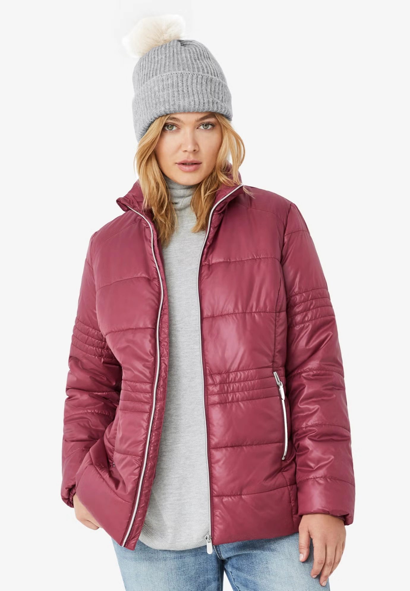 Rib Knit Pom-Pom Hat