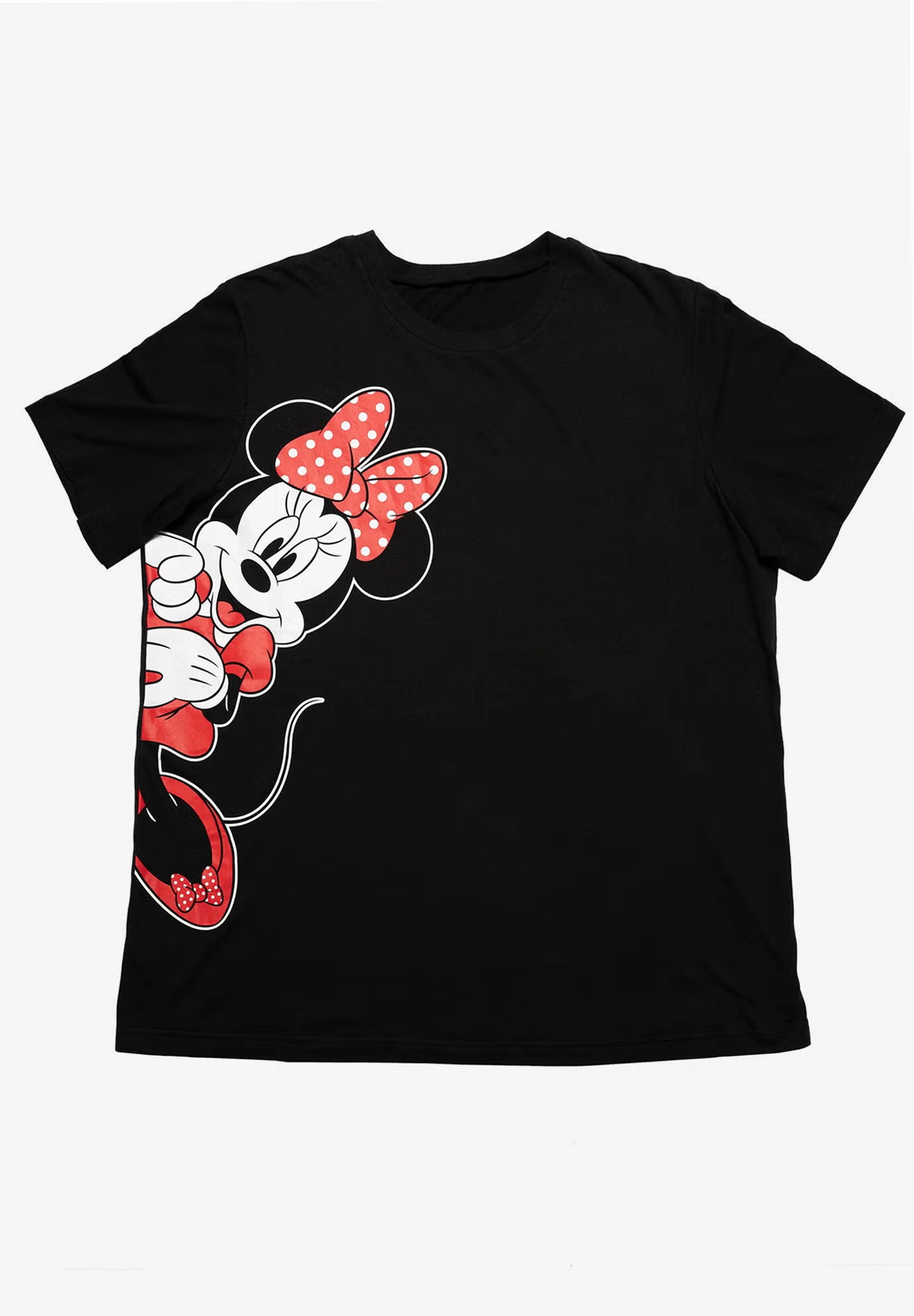 Disney Women's Minnie Mouse Leaning Short Sleeve T-Shirt Black 4 Disney Women's Minnie Mouse Leaning Short Sleeve T-Shirt Black