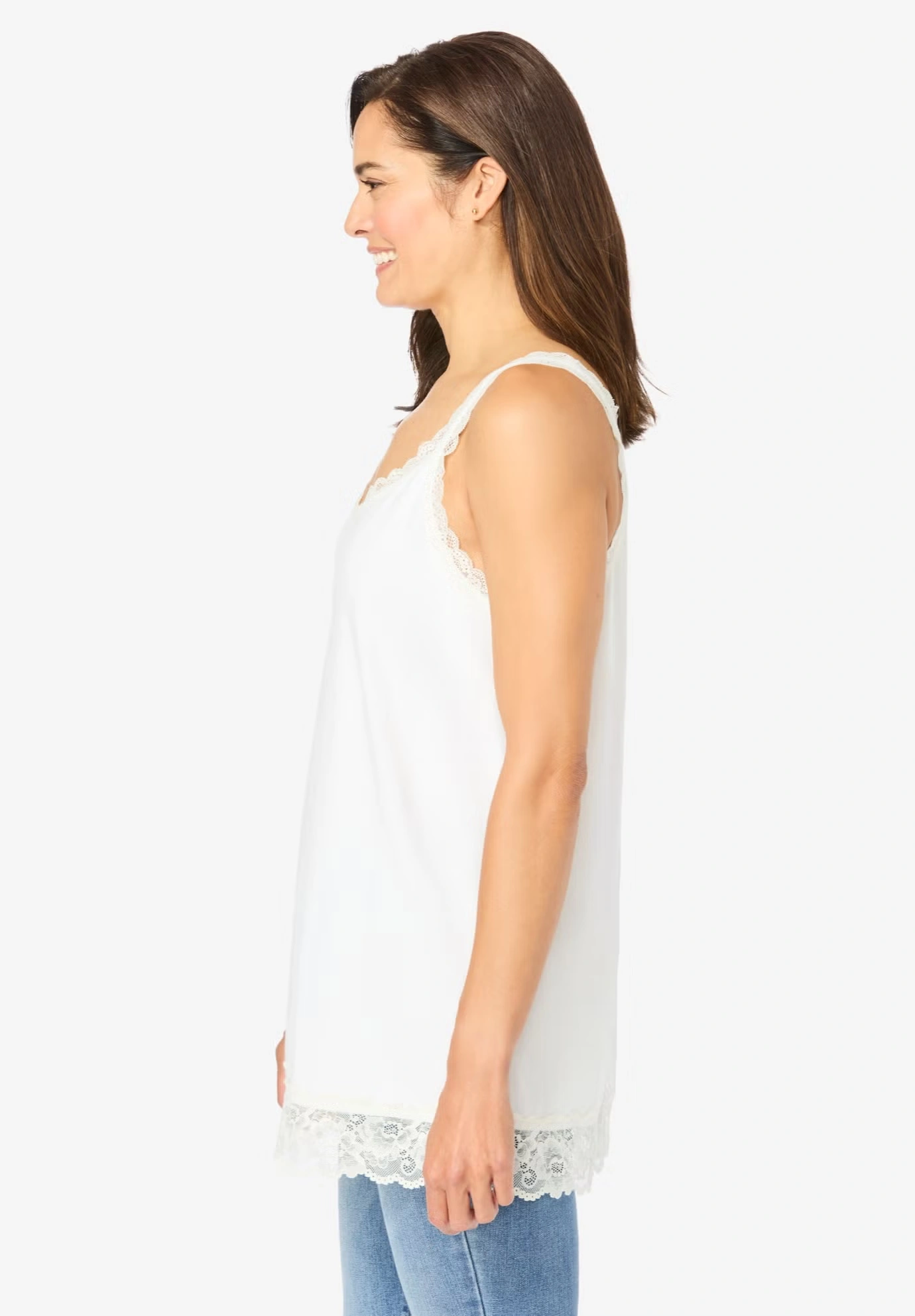 Lace-Trim V-Neck Tank 3 Lace-Trim V-Neck Tank