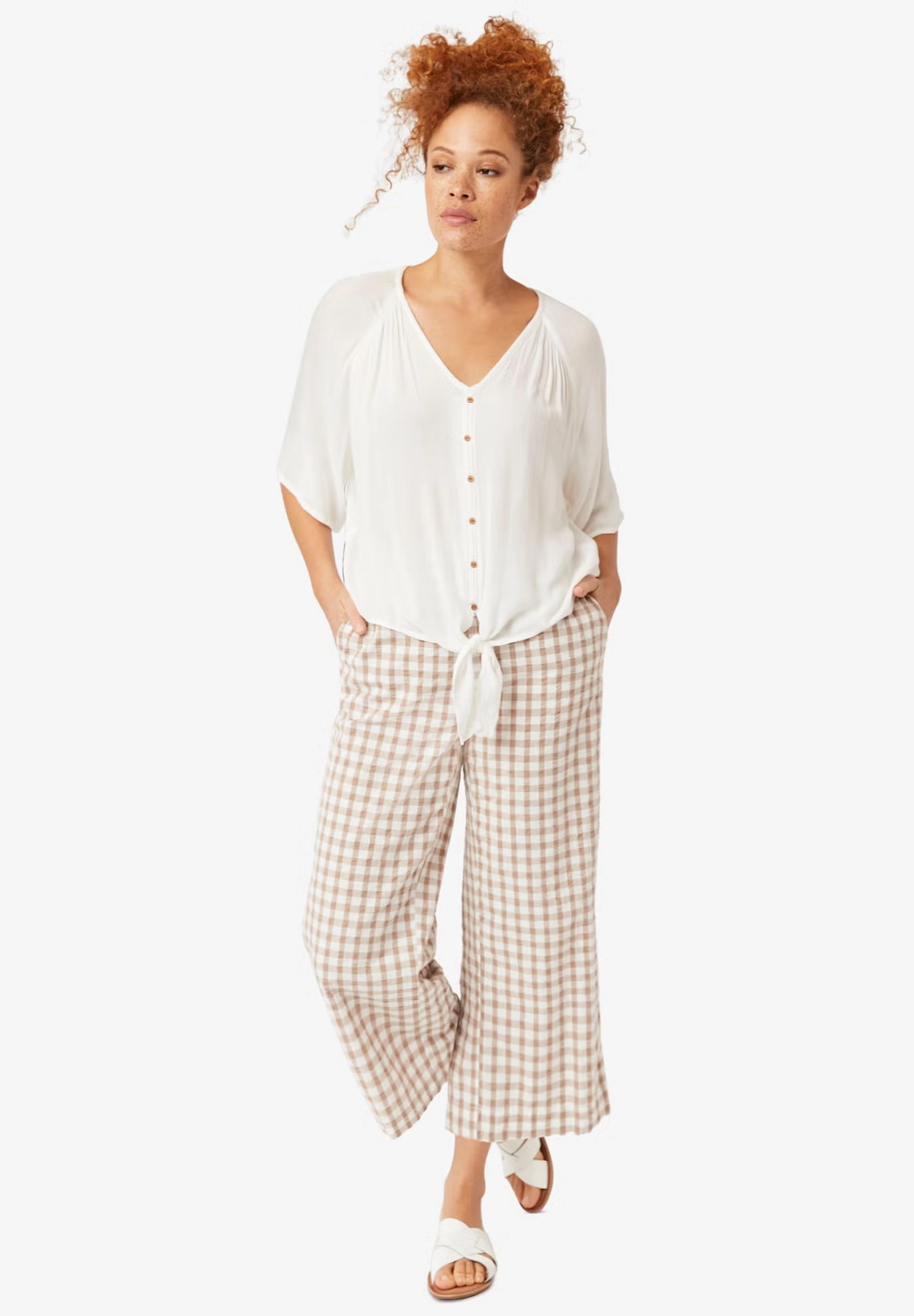 Crinkle Tie-Front Blouse 4 Crinkle Tie-Front Blouse