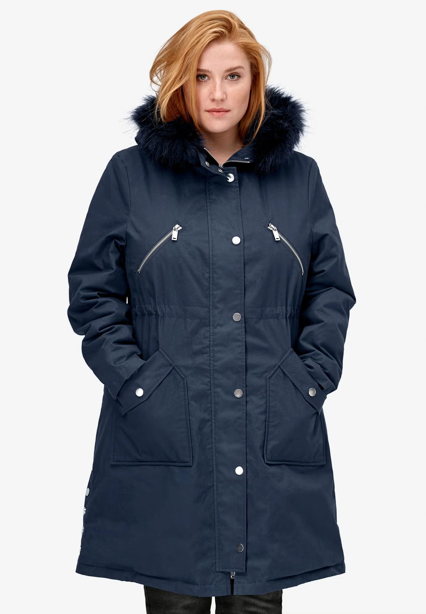 Side-Snap Zip-Front Parka