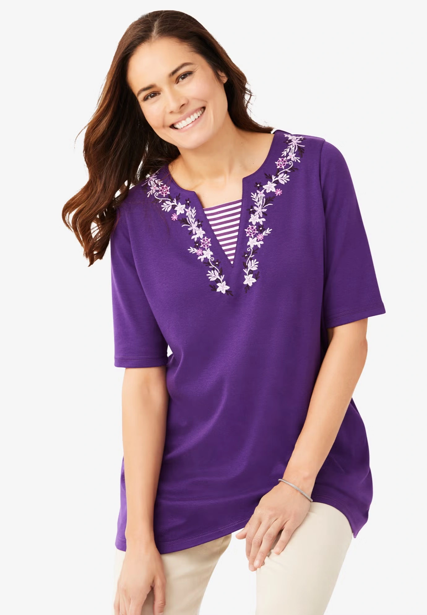 7-Day Embroidered Layered-Look Tunic 7 7-Day Embroidered Layered-Look Tunic