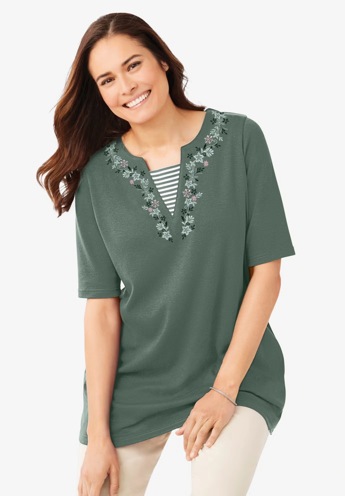 7-Day Embroidered Layered-Look Tunic 8 7-Day Embroidered Layered-Look Tunic