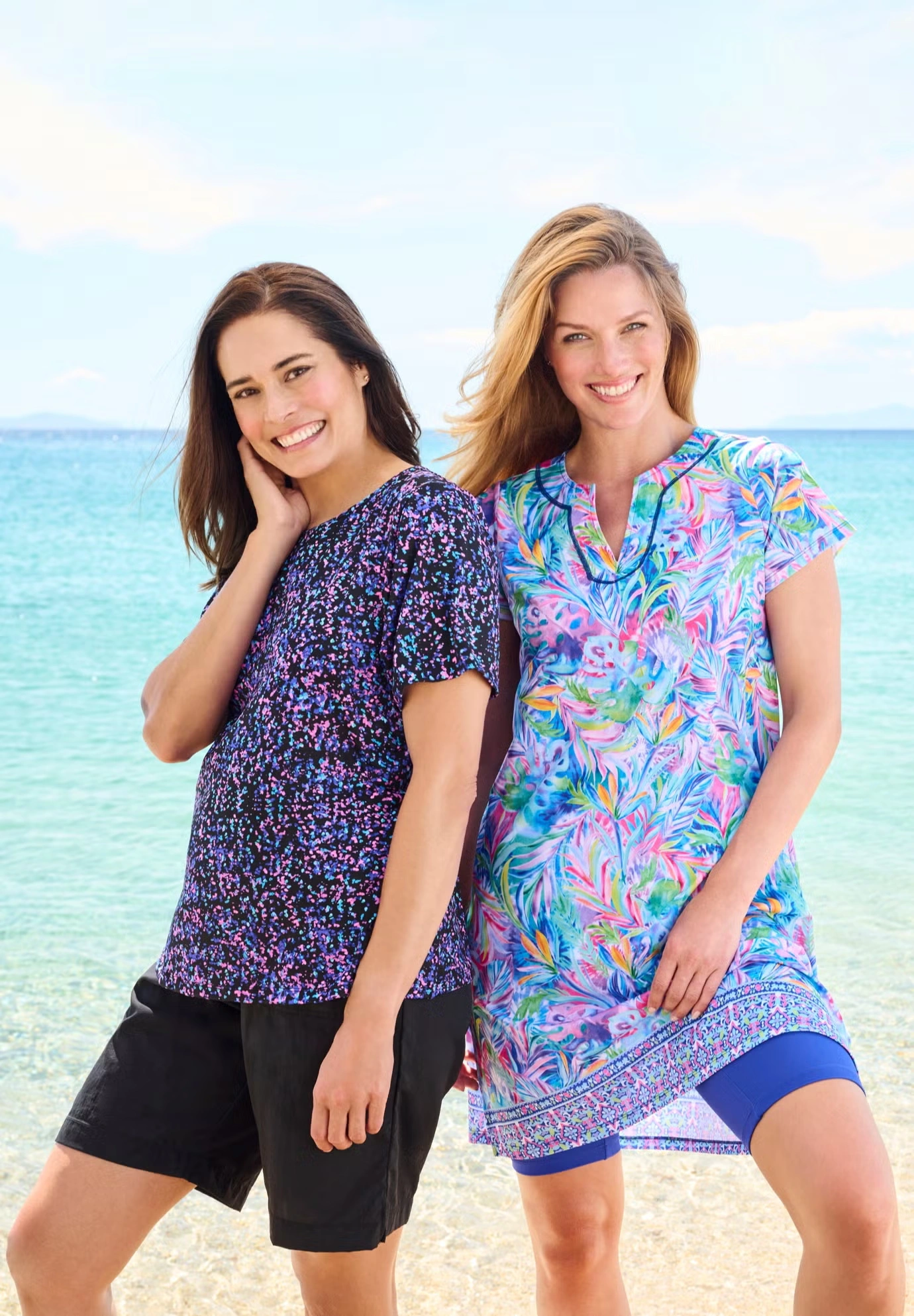 Longer Length Short-Sleeve Swim Tunic 3 Longer Length Short-Sleeve Swim Tunic