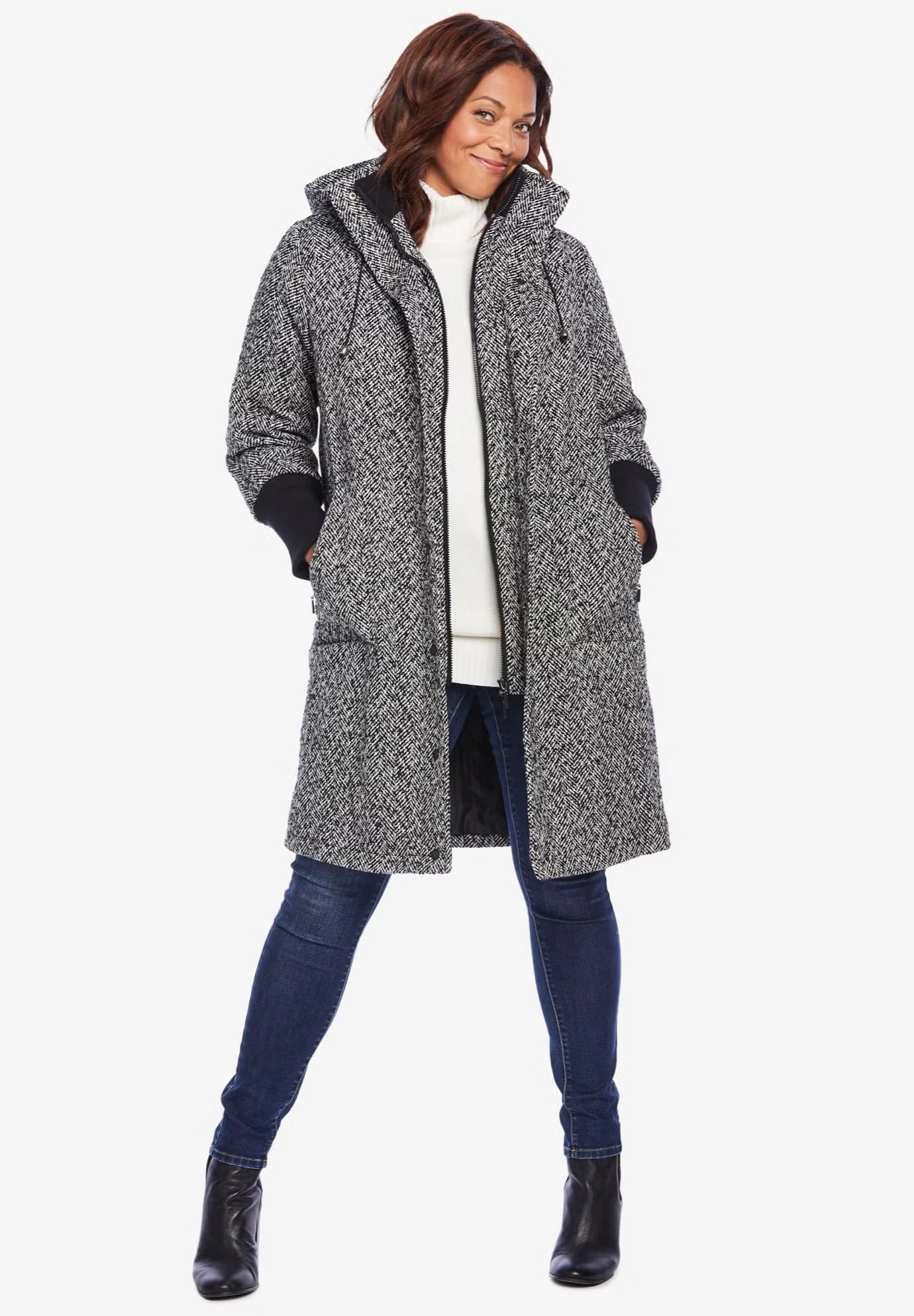 Rib-Knit Trim Wool Coat 3 Rib-Knit Trim Wool Coat
