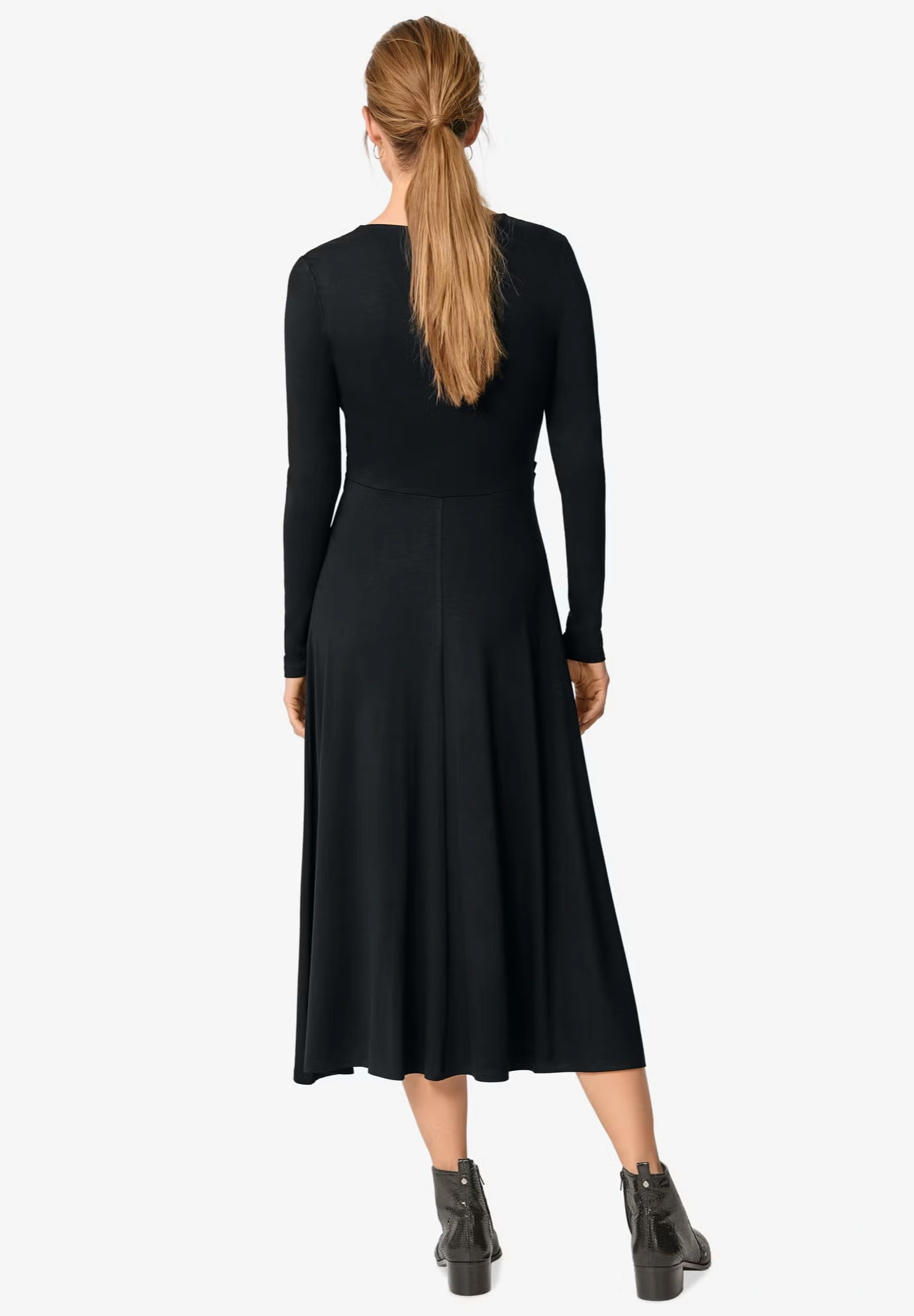 Draped Bodice Knit Midi Dress