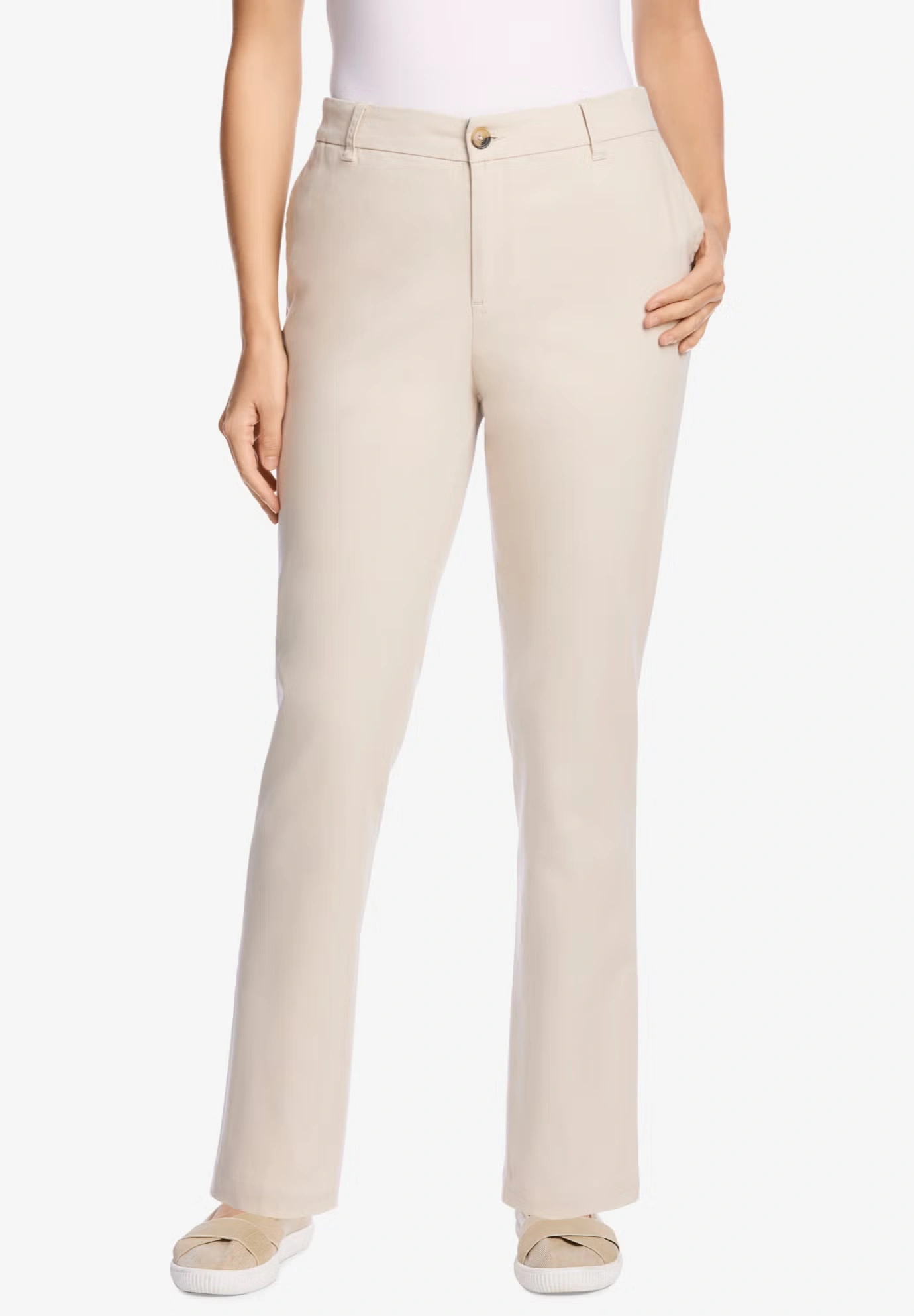 Adjustable Waist Straight-Leg Chino