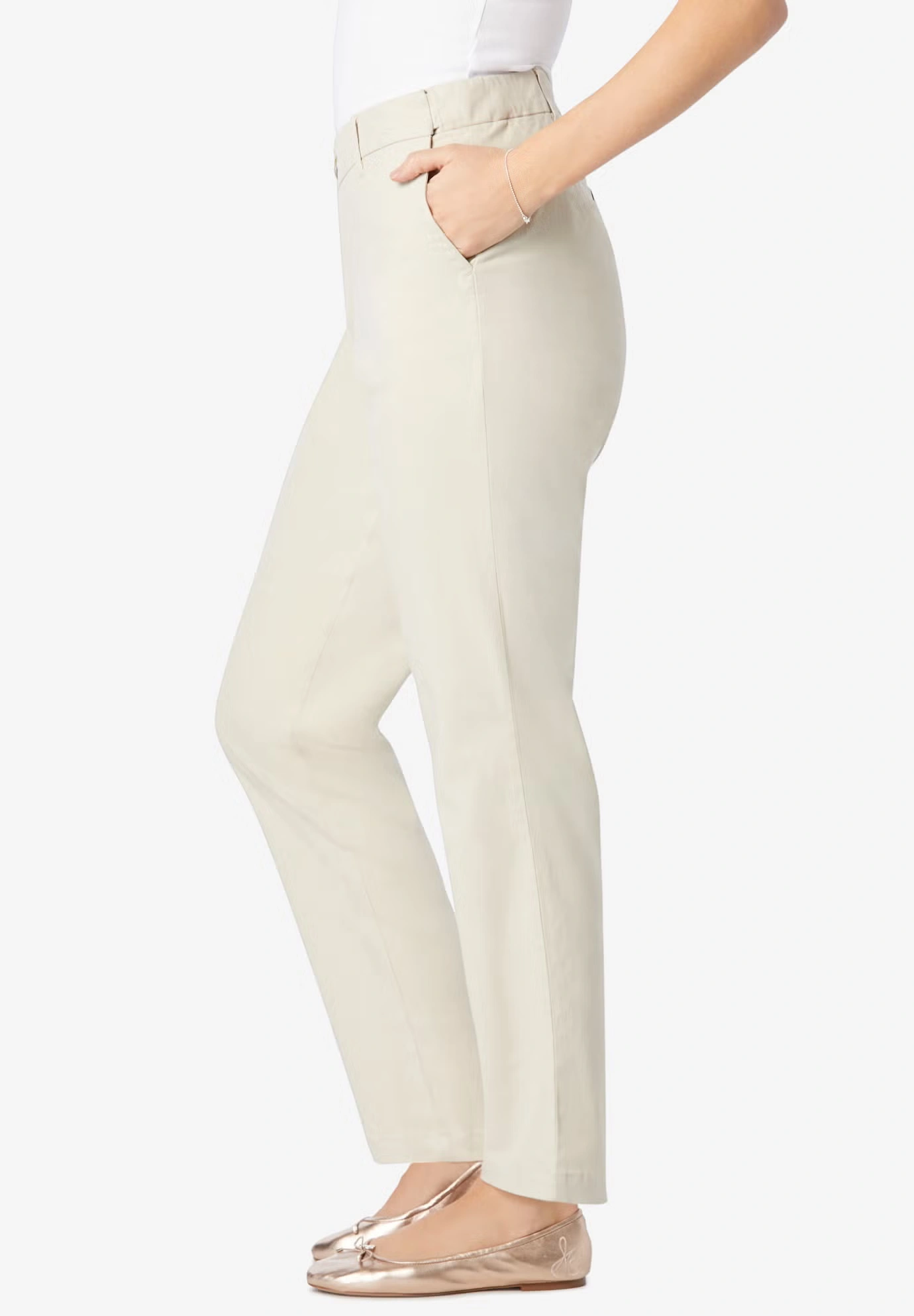 Adjustable Waist Straight-Leg Chino