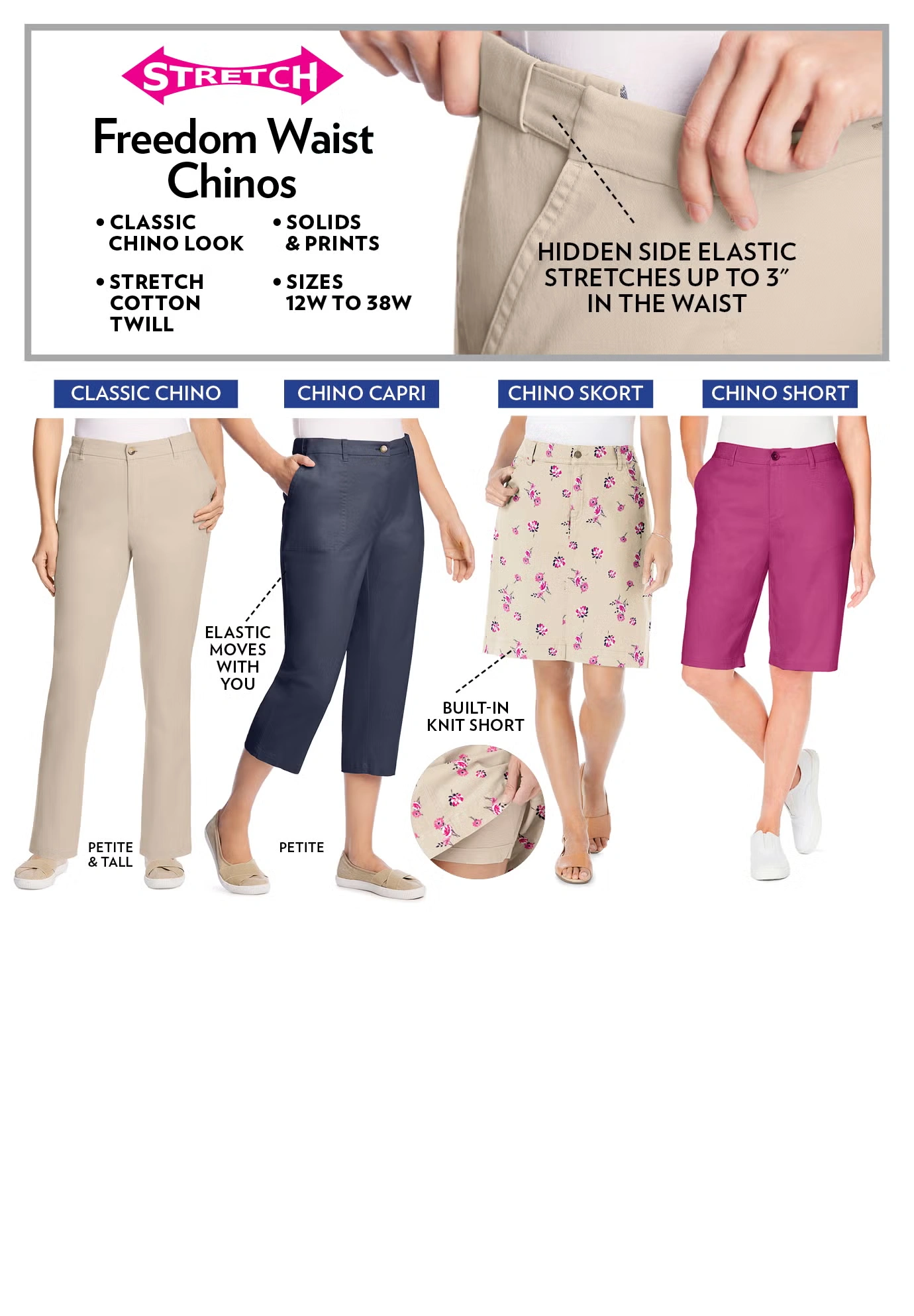 Adjustable Waist Straight-Leg Chino 3 Adjustable Waist Straight-Leg Chino