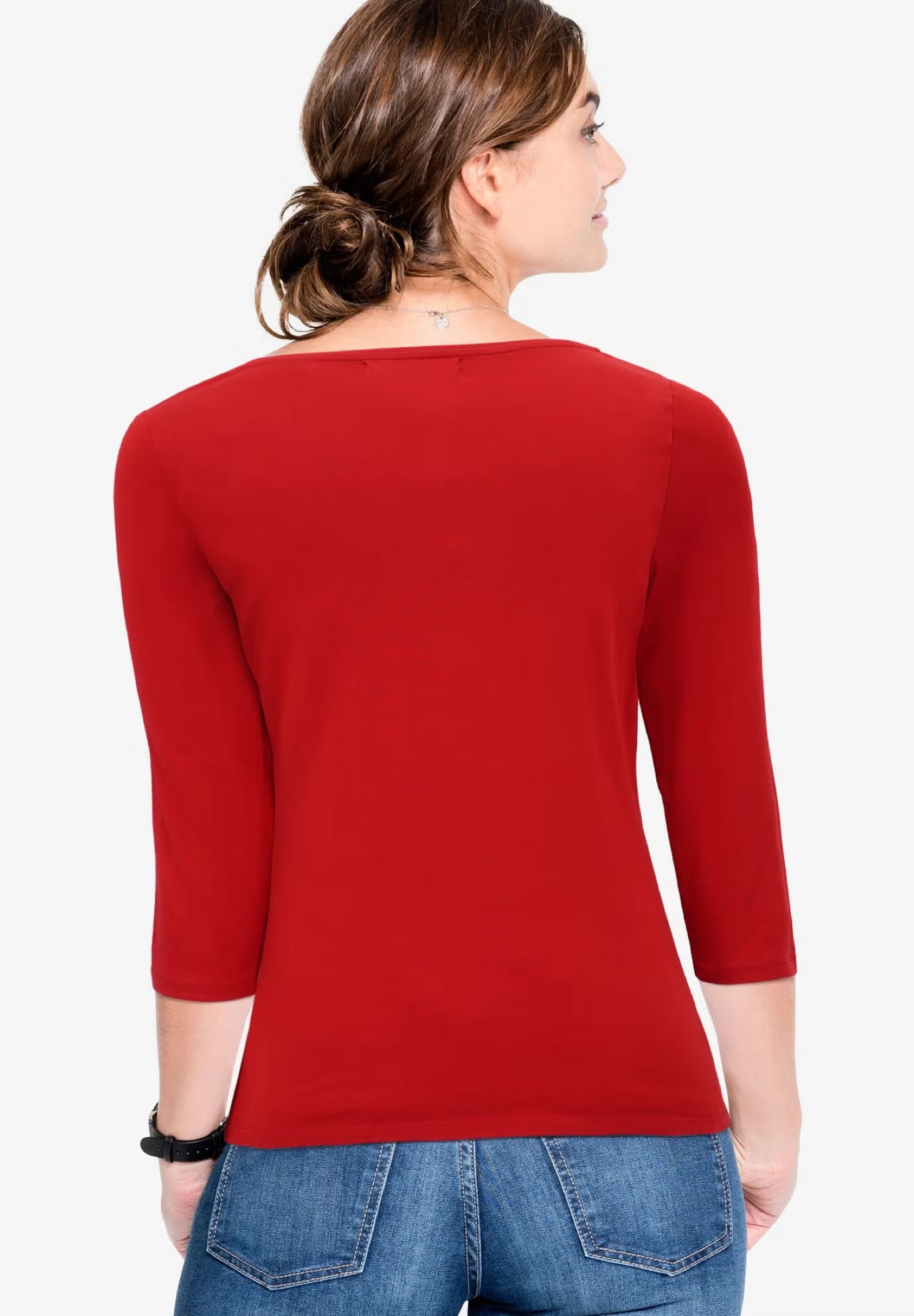 Three-Quarter Sleeve Scoop Neck Tee