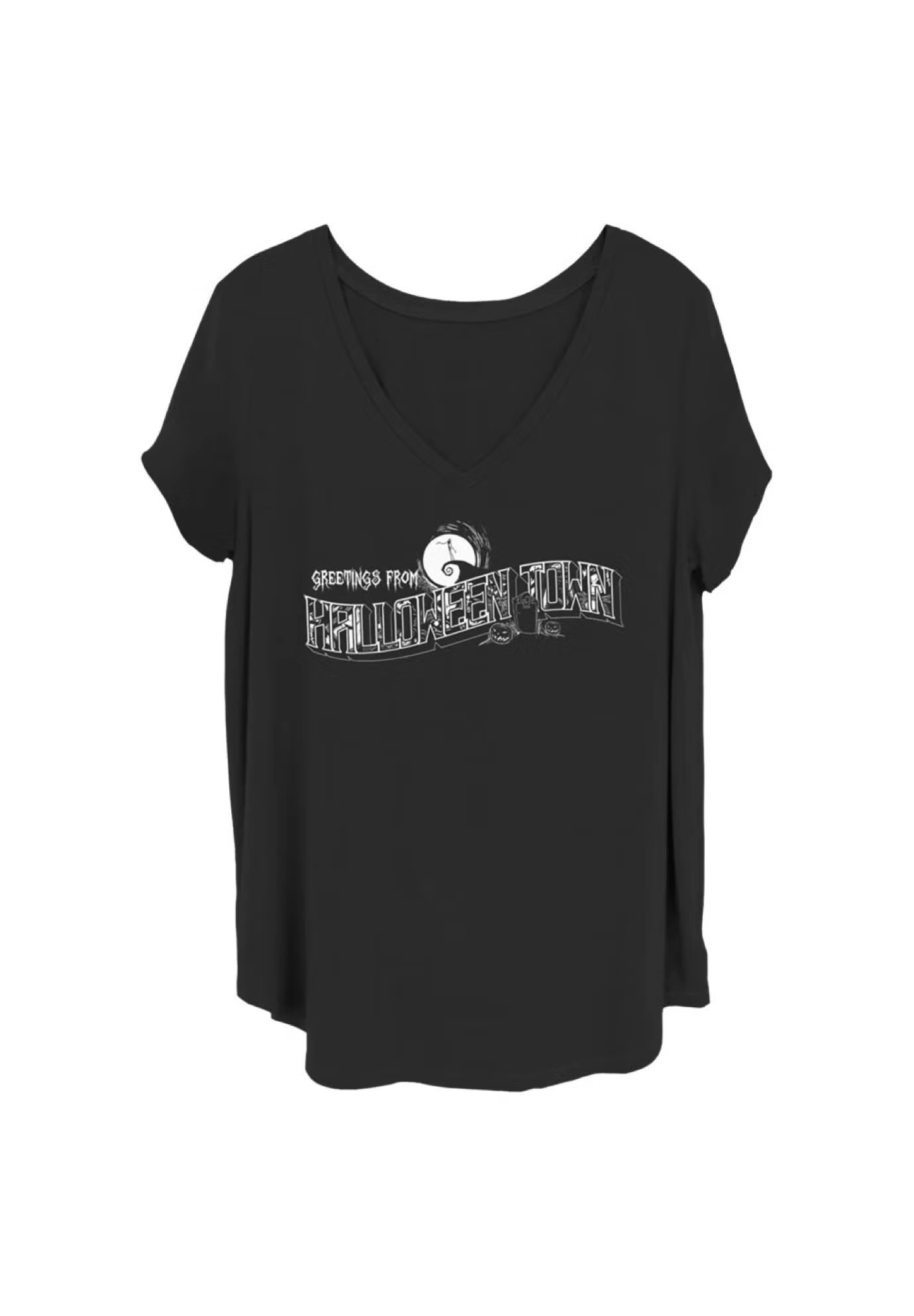 Greetings Halloween Town V-Neck T-Shirt