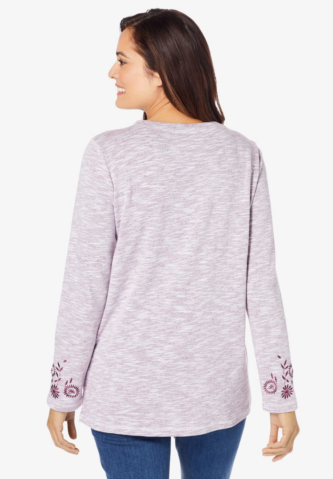 Floral Embroidered Sweatshirt Tee