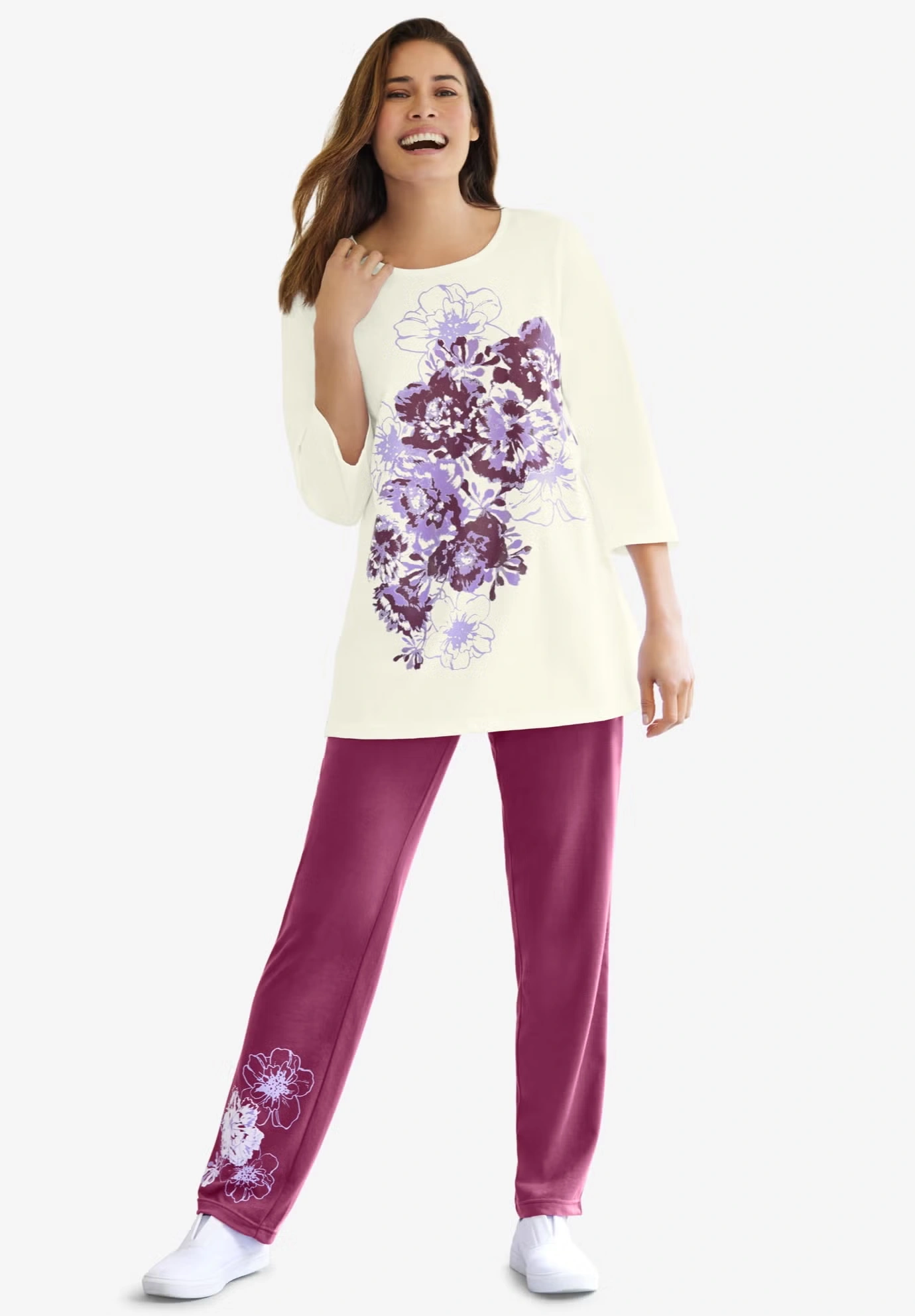 Floral Tee and Pant Set