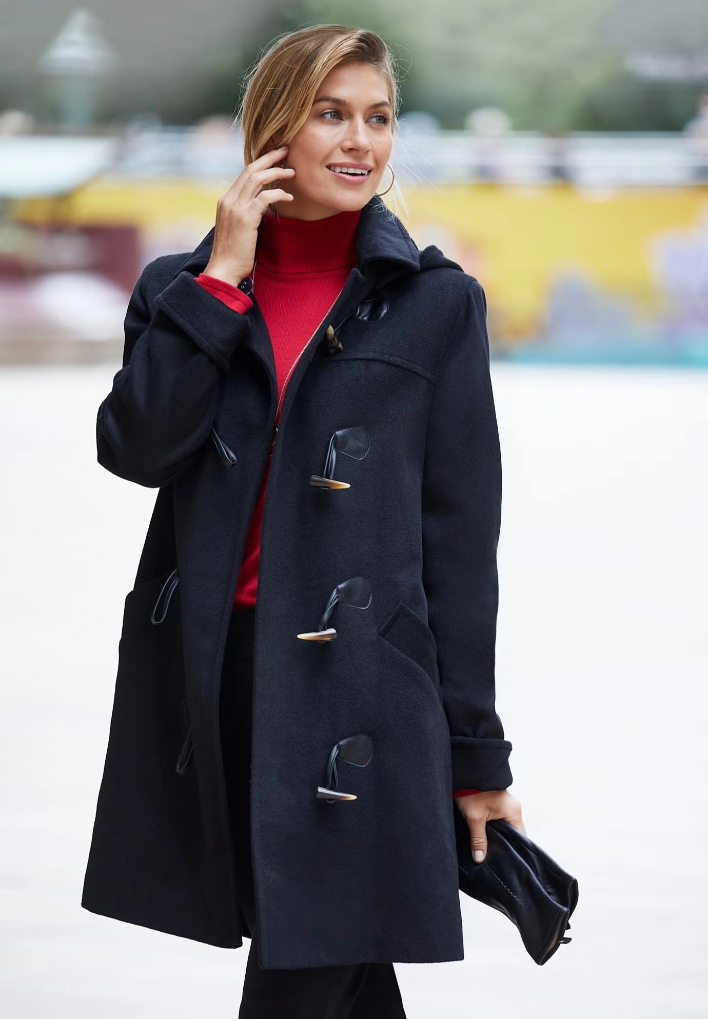 Hooded Toggle Wool Coat