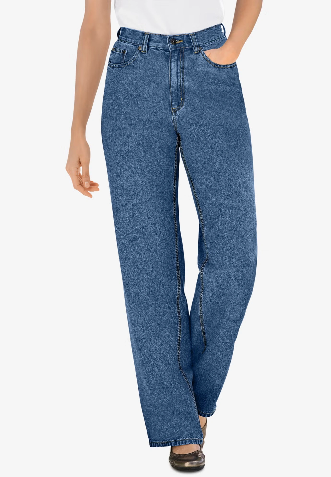 Perfect Relaxed All-Cotton Denim Five-Pocket Jeans