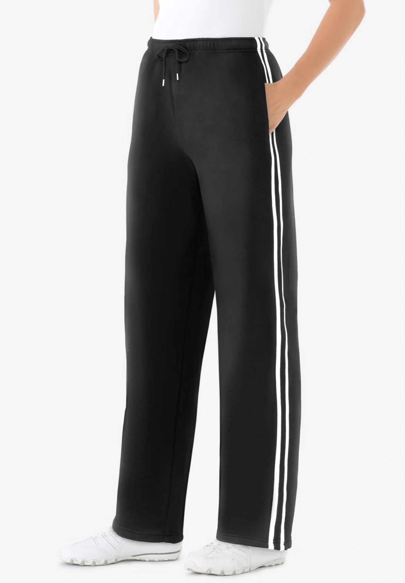 Better-Fleece Side-Stripe Pull-On Sweatpants