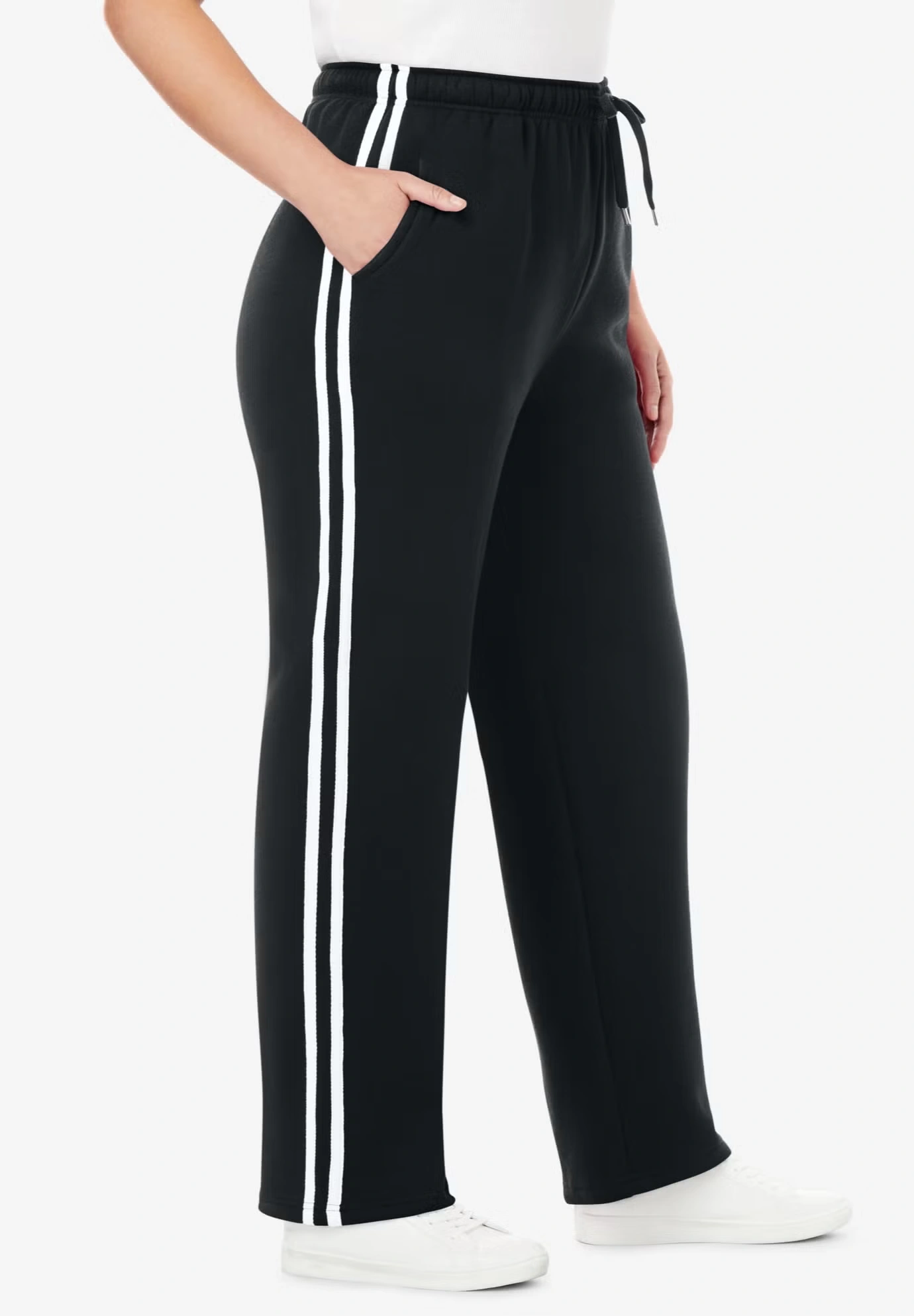 Better-Fleece Side-Stripe Pull-On Sweatpants