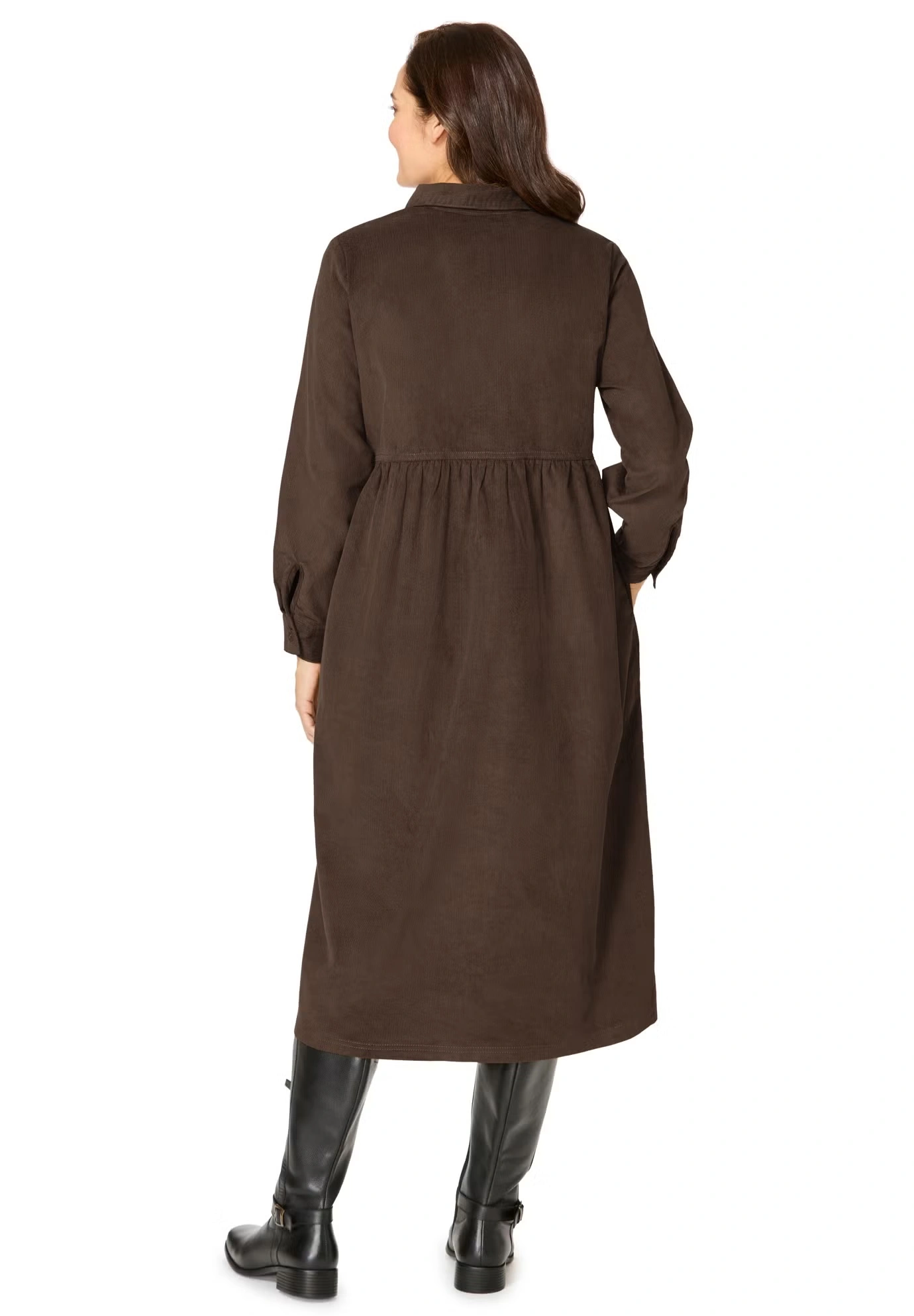 Button Front Corduroy Dress