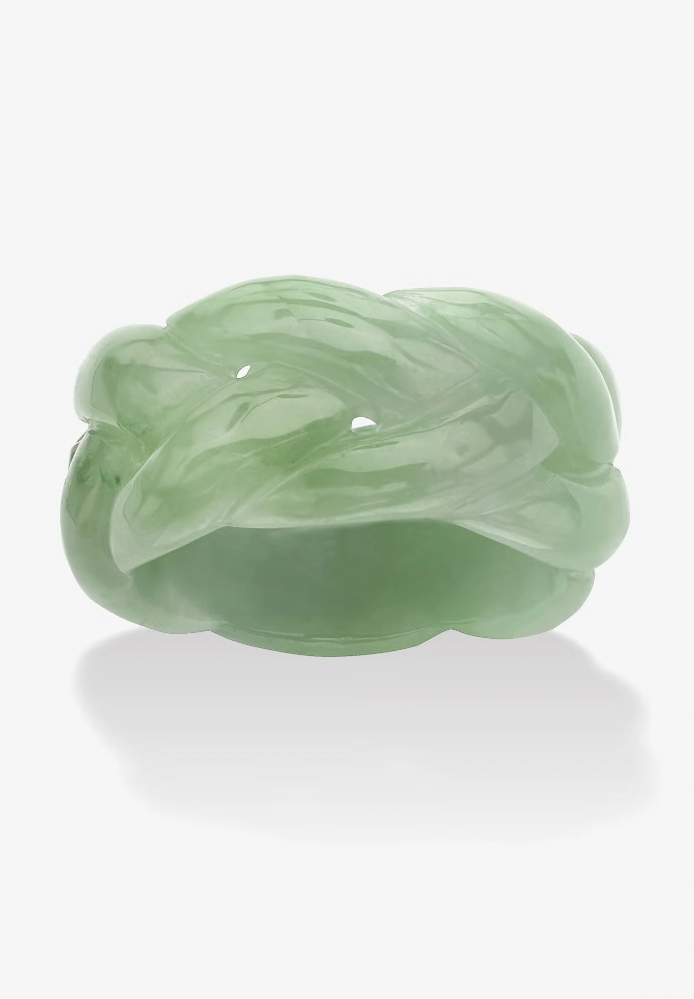 Genuine Green Jade Braided Eternity Ring