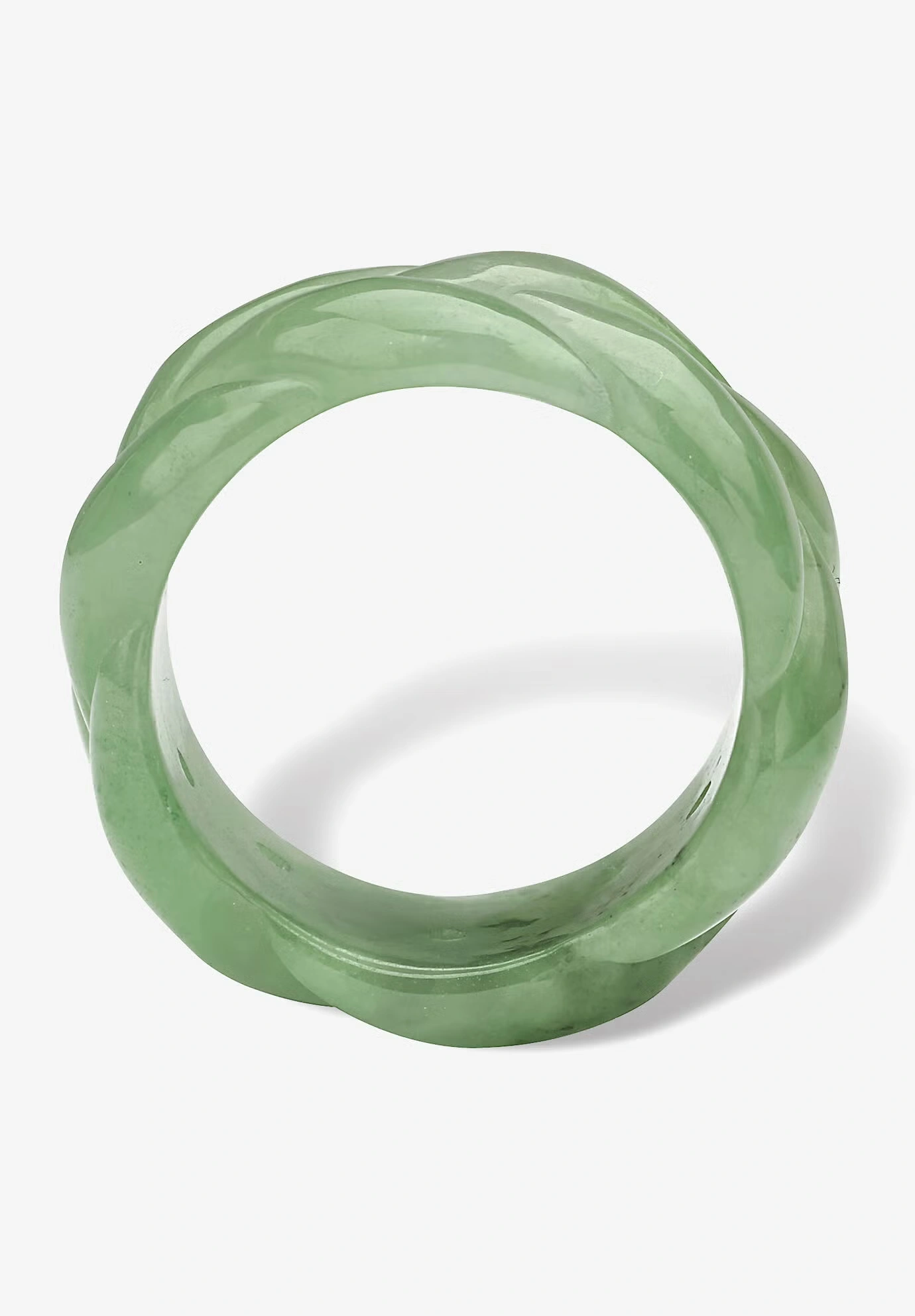 Genuine Green Jade Braided Eternity Ring