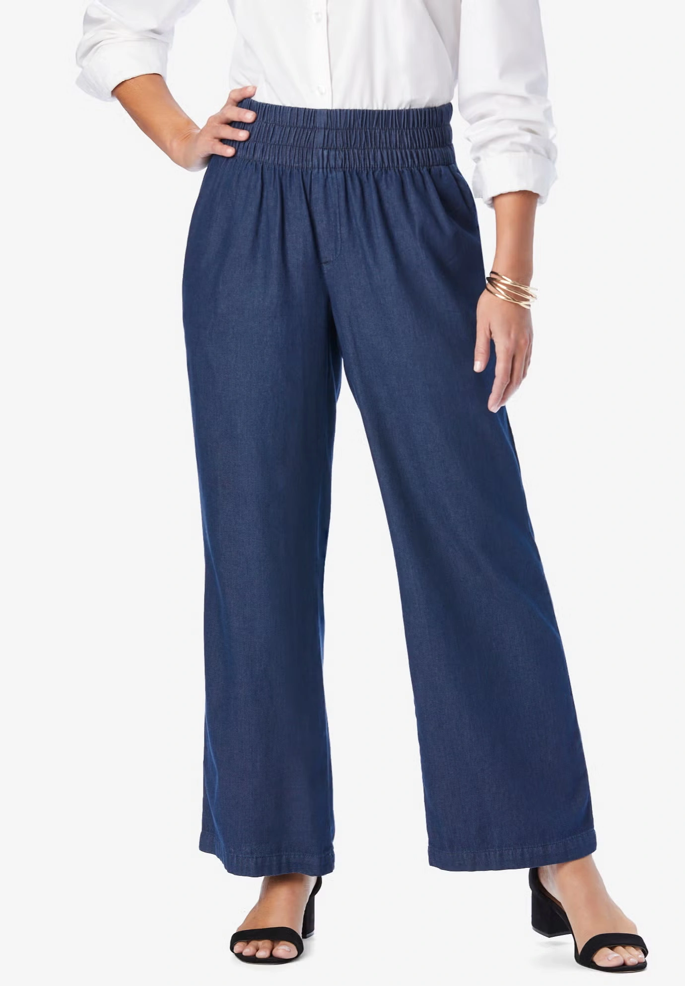 Chambray Wide Leg Pant