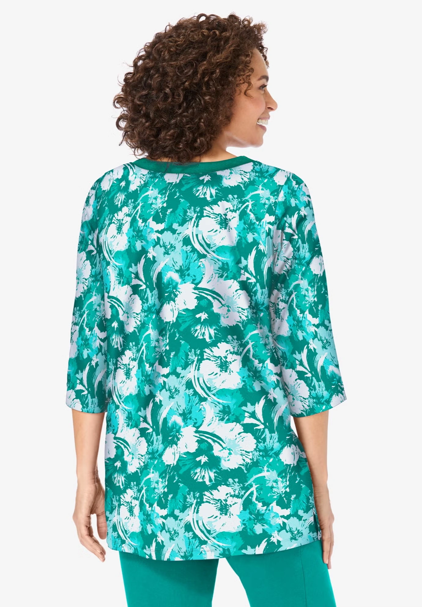 7-Day Three-Quarter Sleeve Grommet Notch Tunic