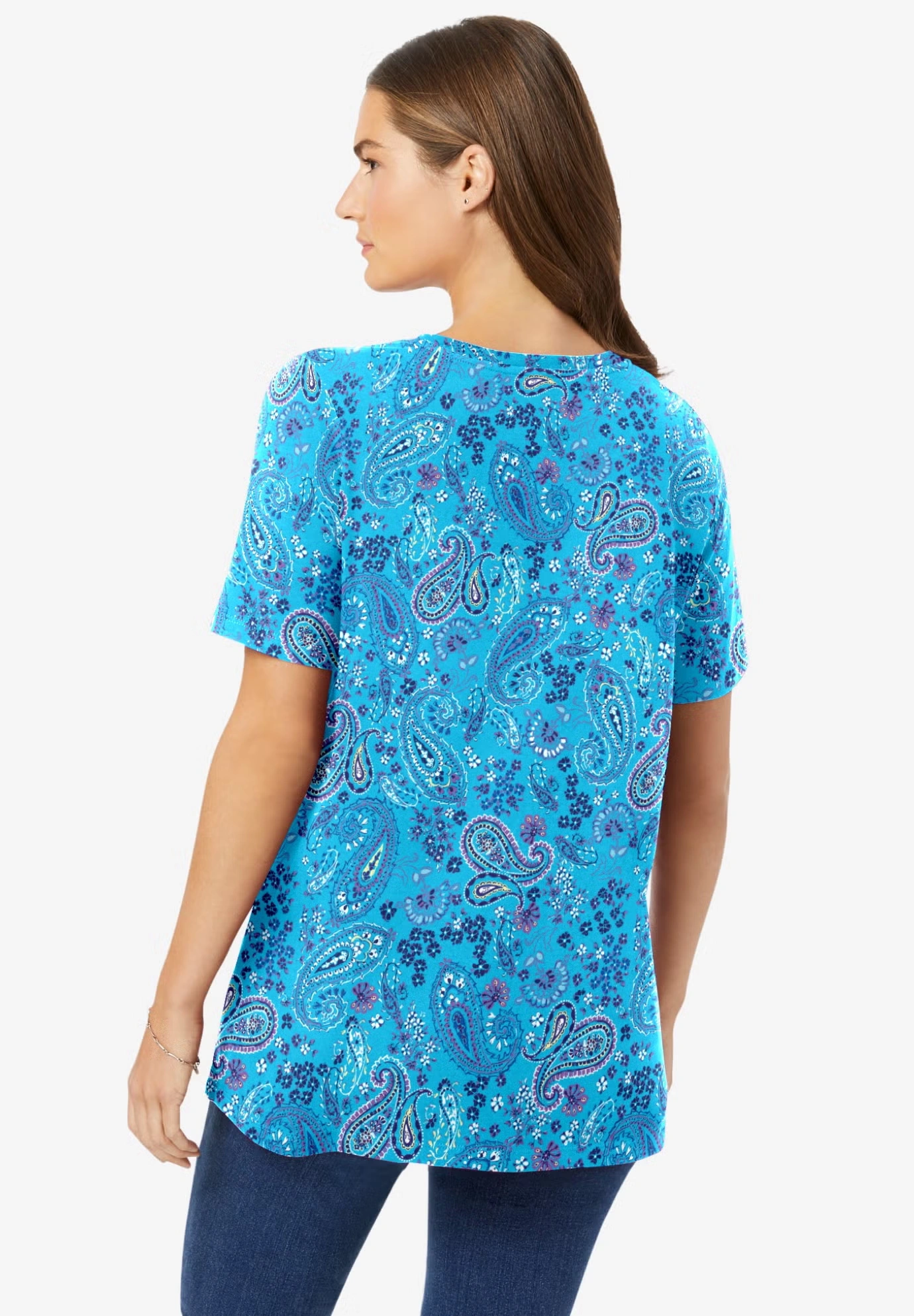 Perfect Printed Short-Sleeve Crewneck Tee