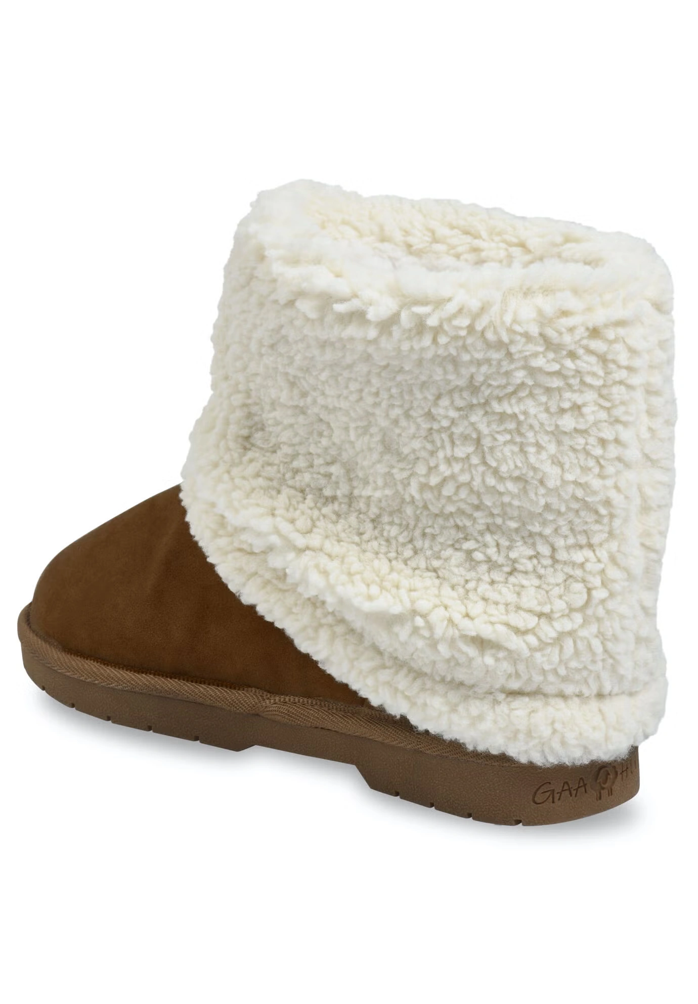 Faux Suede With Berber Cuff Ankle Boot