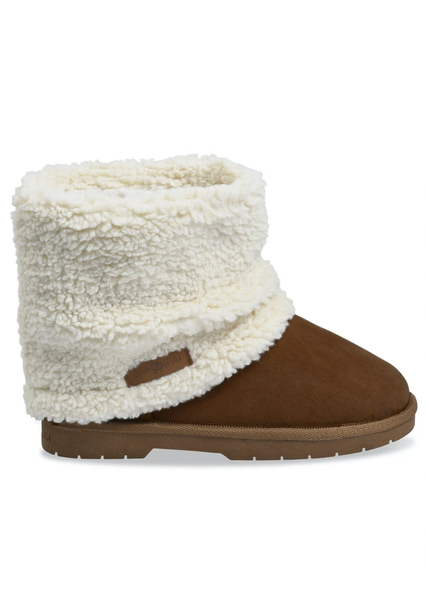 Faux Suede With Berber Cuff Ankle Boot 3 Faux Suede With Berber Cuff Ankle Boot