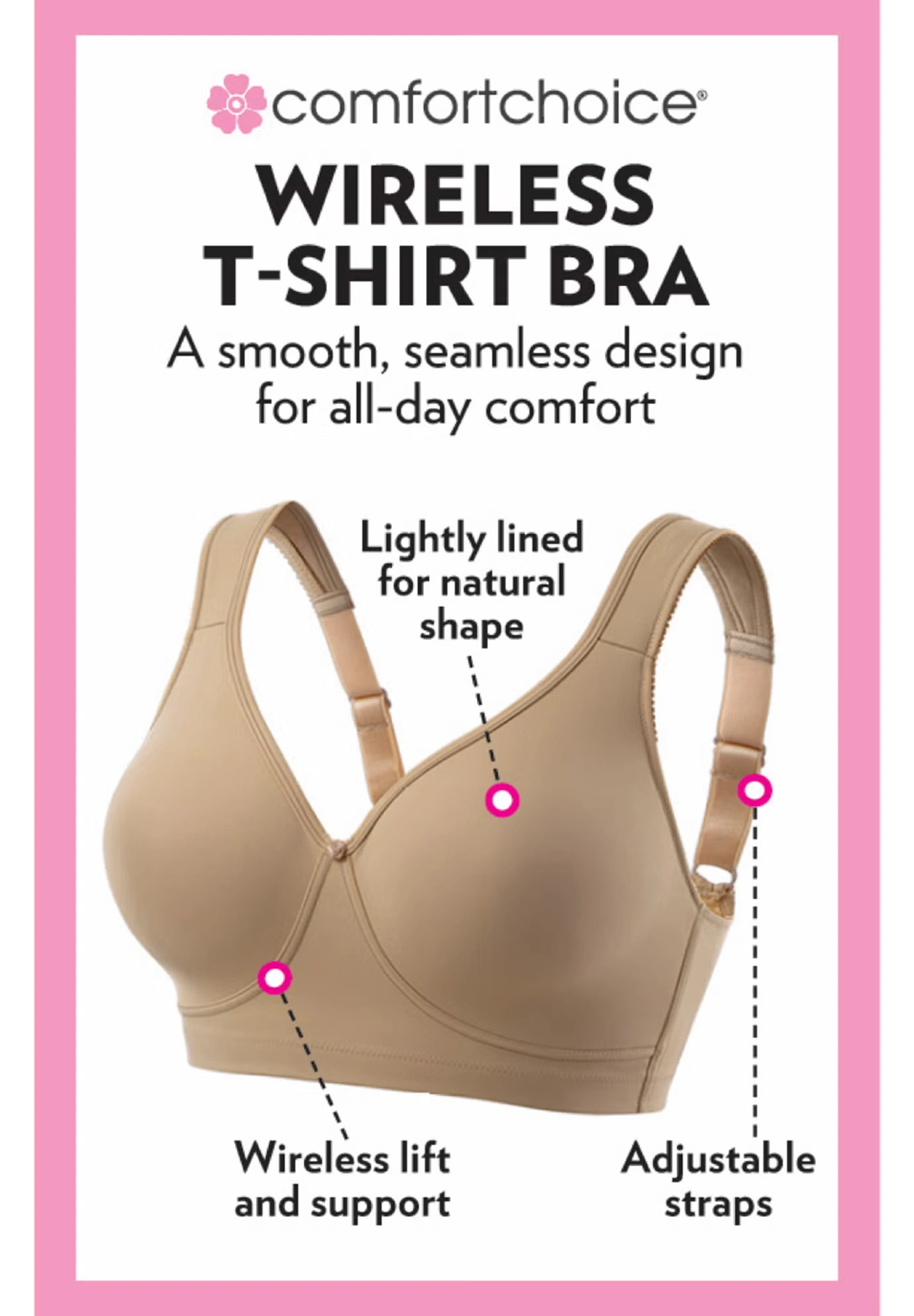 Wireless Microfiber T-Shirt Bra 4 Wireless Microfiber T-Shirt Bra