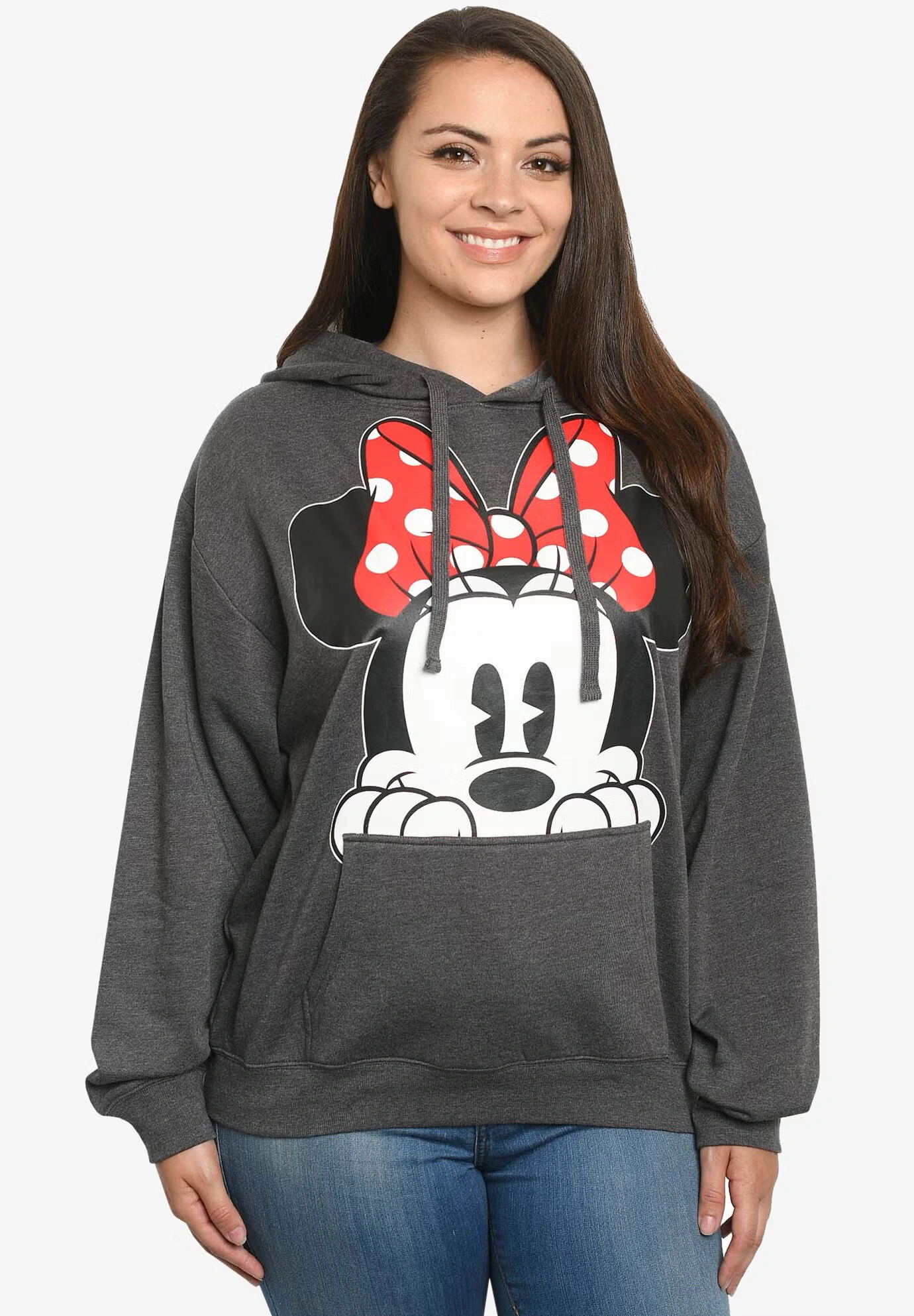Disney Minnie Mouse Red Bow Hoodie Sweatshirt Charcoal 3 Disney Minnie Mouse Red Bow Hoodie Sweatshirt Charcoal