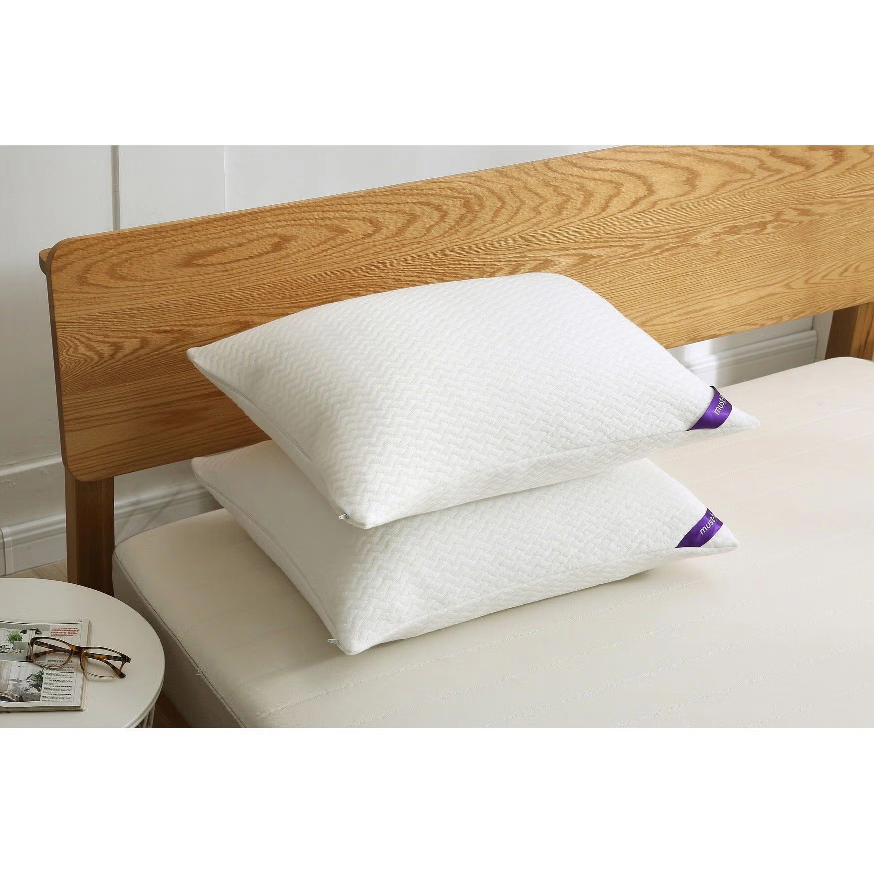 2 Pack Soft Knit Silver Duck Nano Feather Pillows
