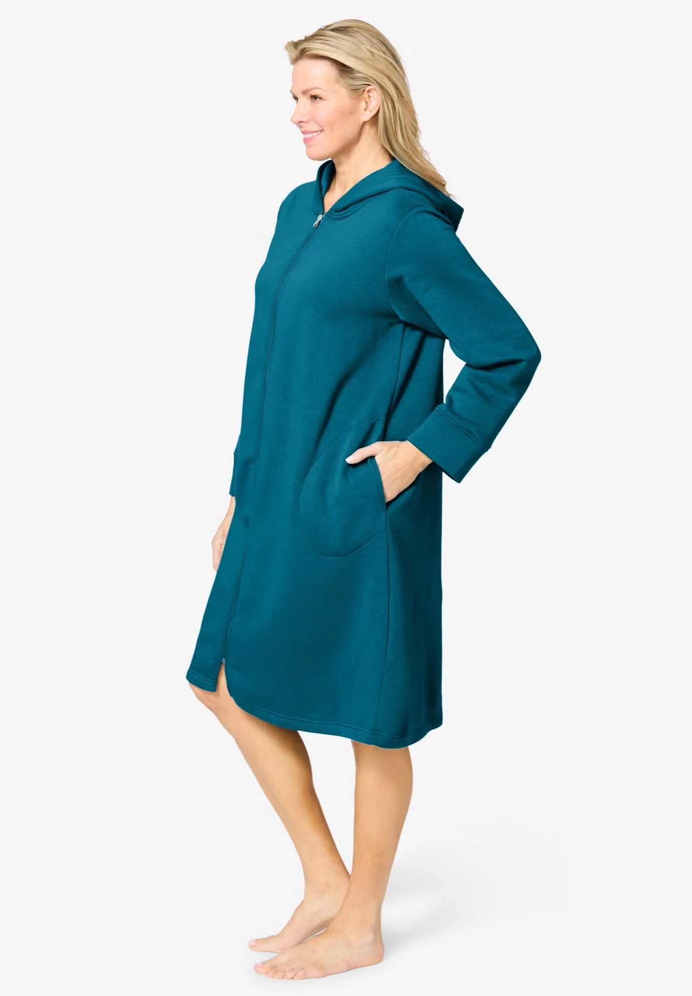 Short Hooded Sweatshirt Robe