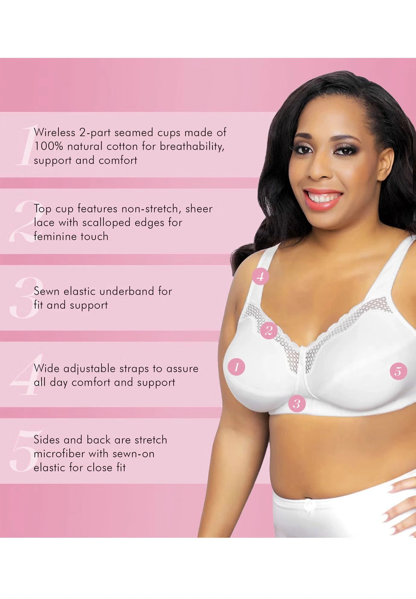 Fully® Cotton Soft Cup Lace Bra 4 Fully® Cotton Soft Cup Lace Bra