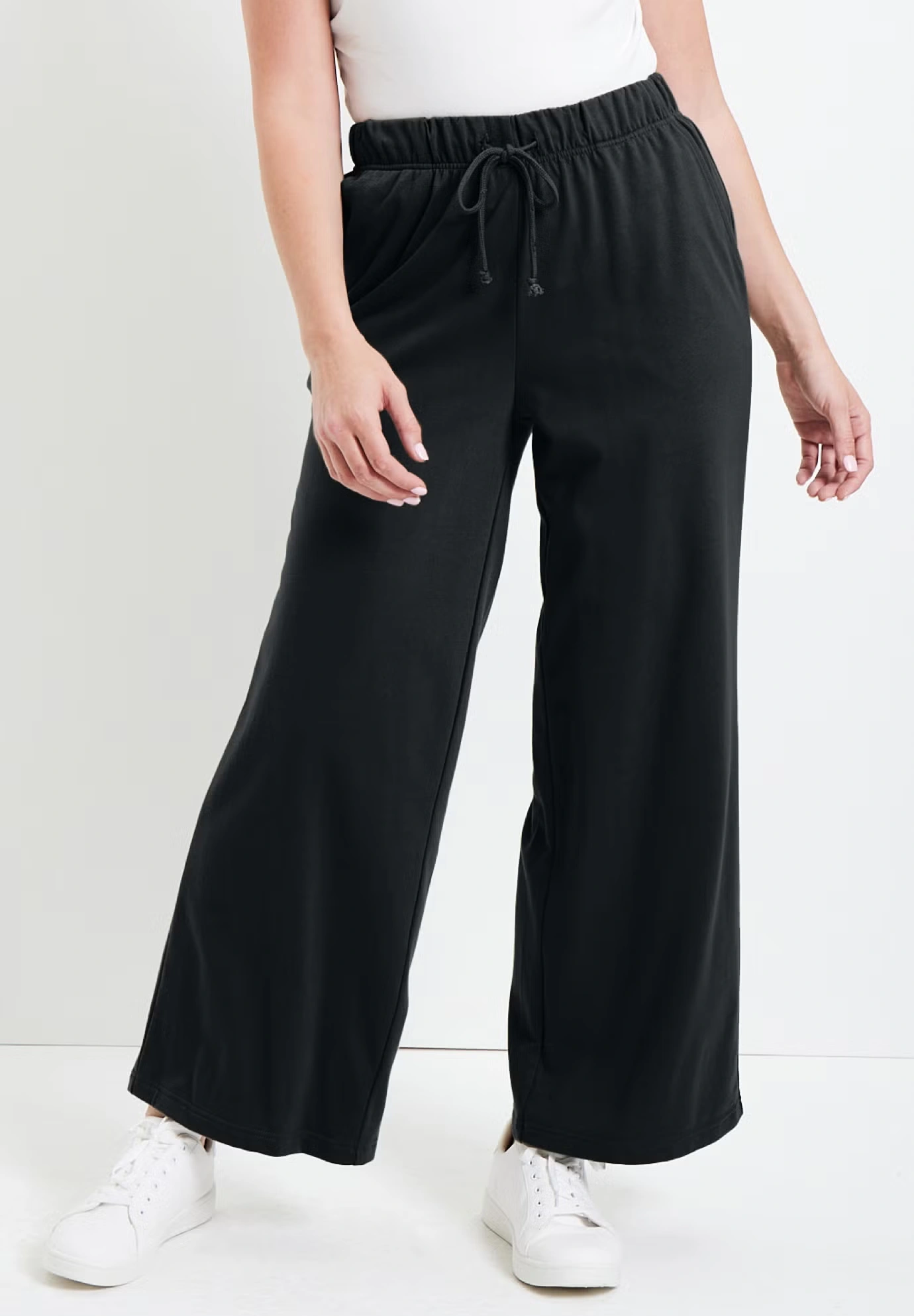 French Terry Wide-Leg Pant