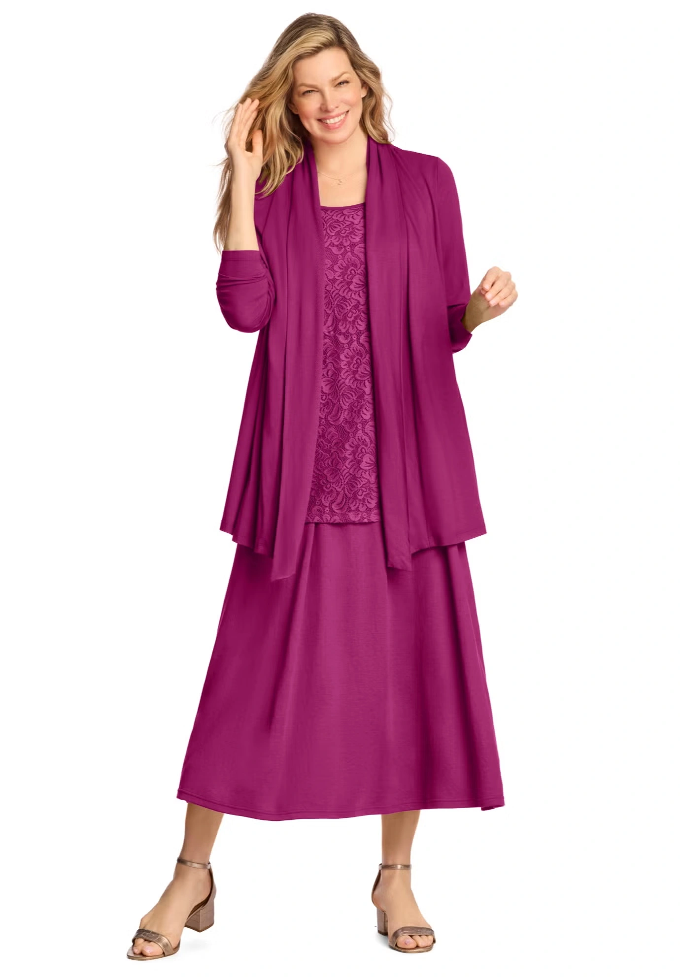 2-Fer Cardigan & Attached Lace Tunic 8 2-Fer Cardigan & Attached Lace Tunic