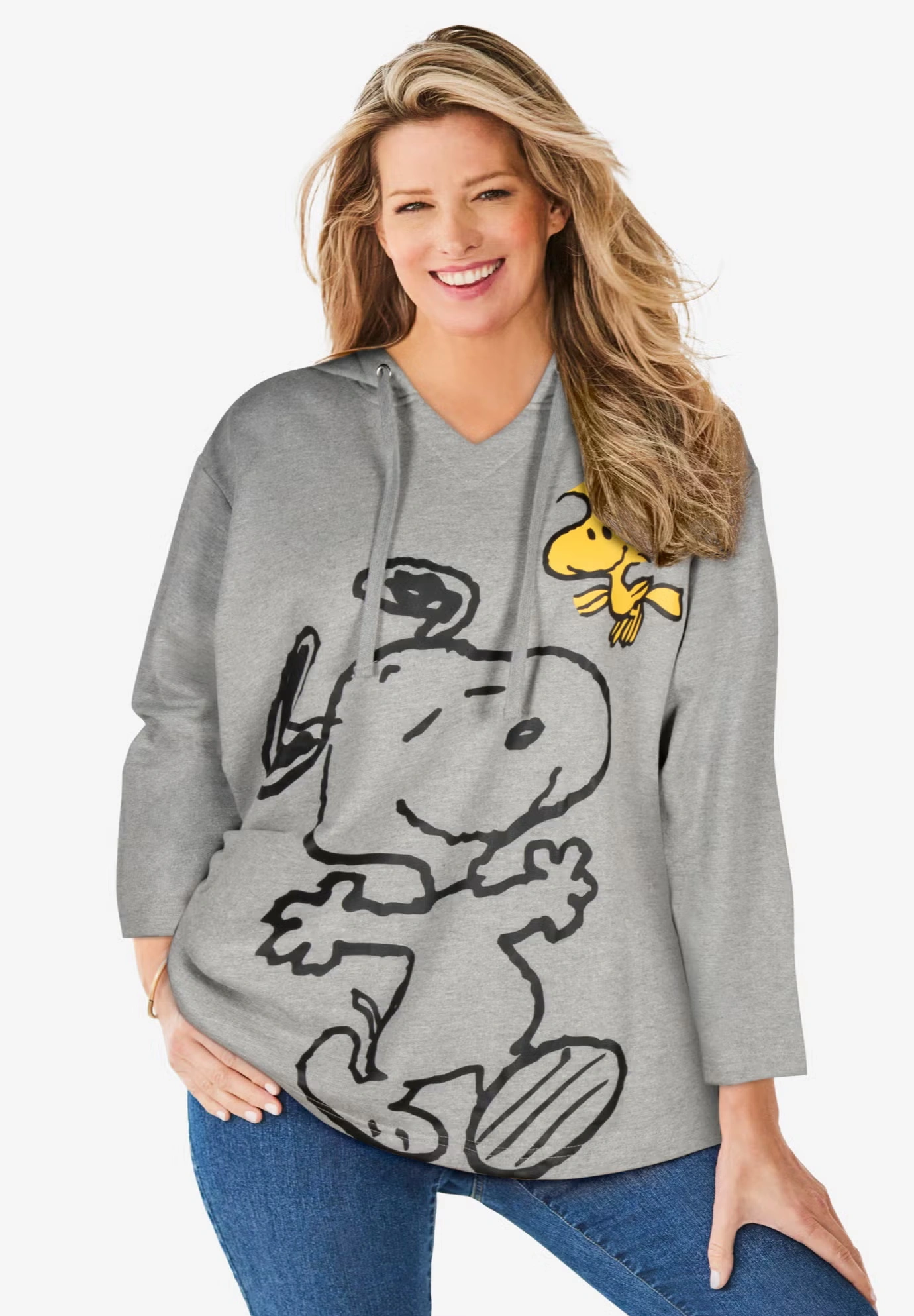Peanuts Women's Hooded Sweatshirt Snoopy and Woodstock