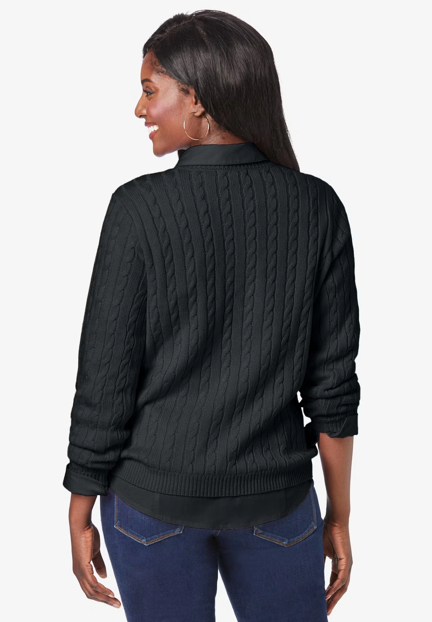 Cable Crewneck Sweater