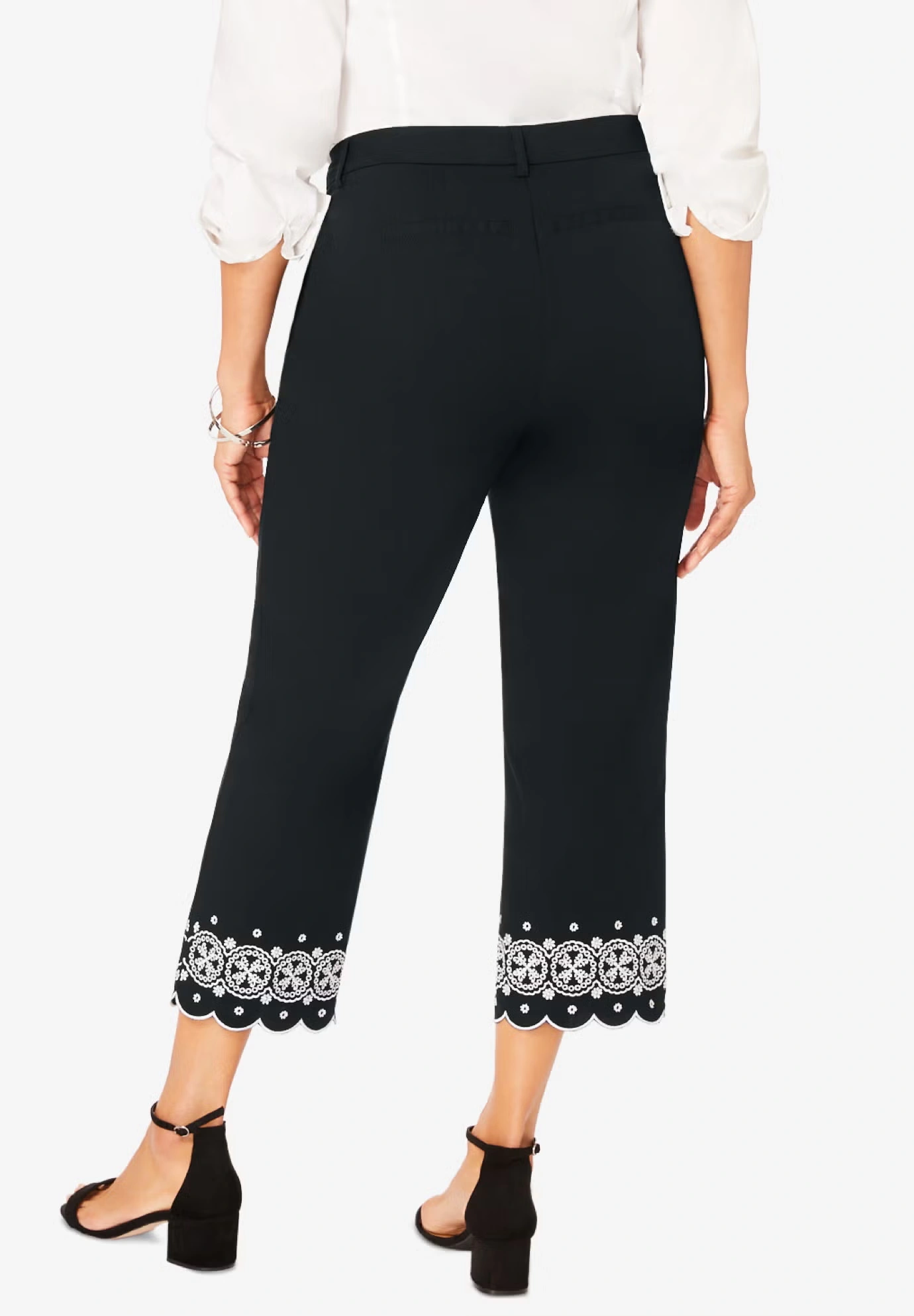 Stretch Poplin Classic Cropped Straight Leg Pant