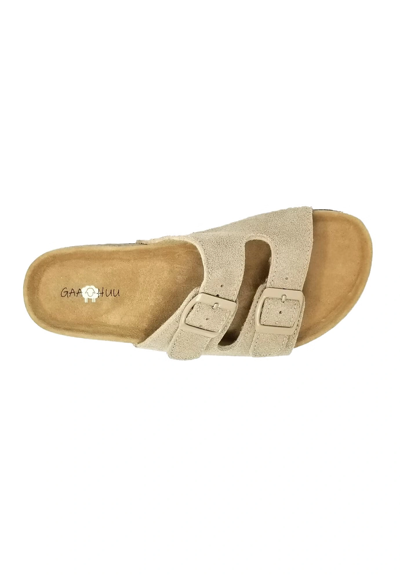 Suede Leather 2 Strap Footbed Sandal
